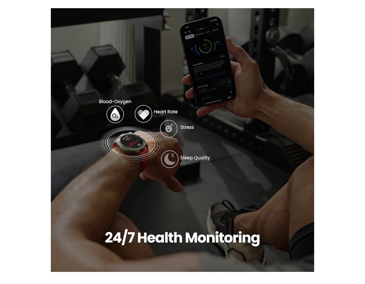 Amazfit 47mm Balance 2 AMOLED Smart Watch Dual Band GPS 21-Day Battery (Black)