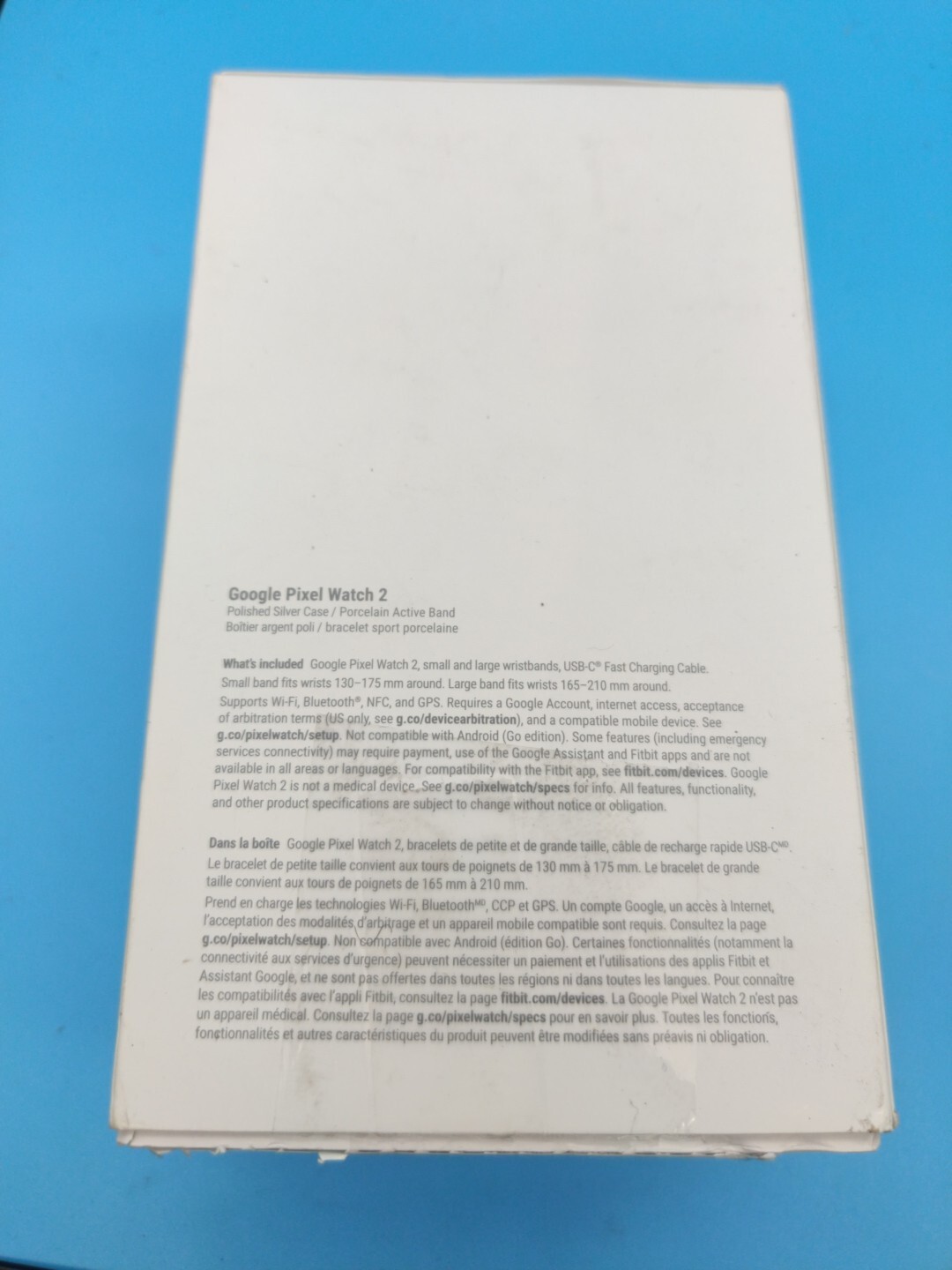 Google Pixel Watch 2 Wifi – Polished Silver Aluminum Case / Porcelain Active