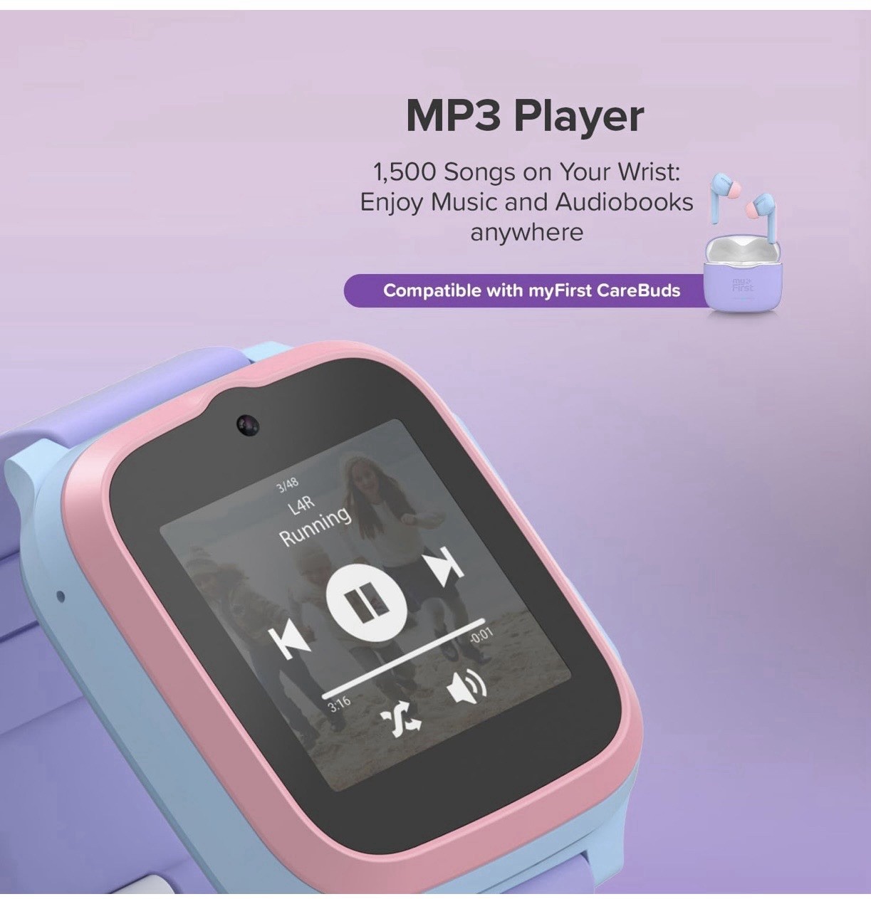 myFirst Fone R2 Kids Smart Watch with Phone GPS tracker Heart Rate SOS MP3