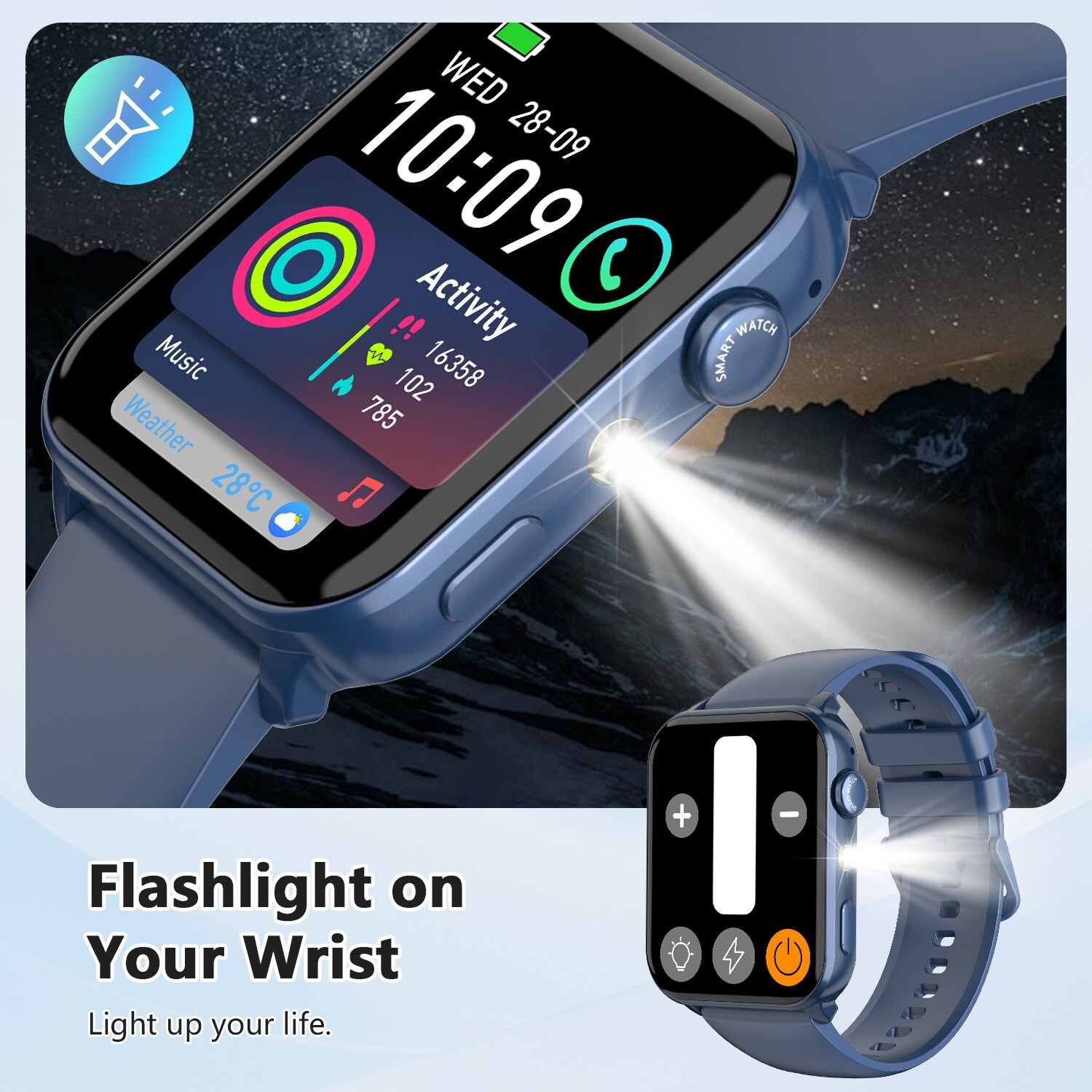 Smart Watch Heart Rate Blood Pressure Fitness Tracker for Men Women Android IOS