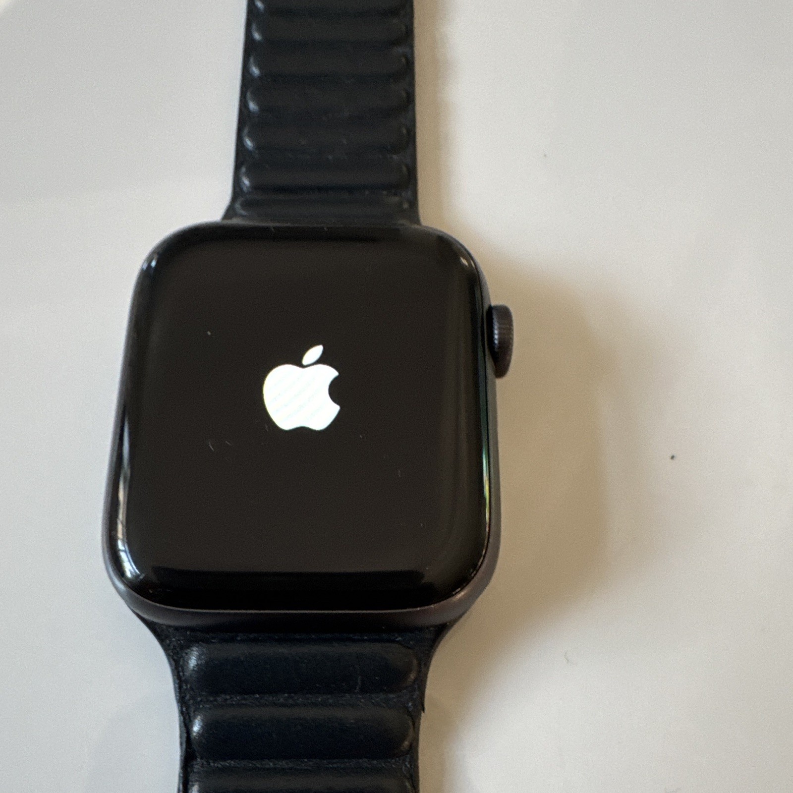 Apple Watch Series 5 44mm Black with Black Apple Leather Band