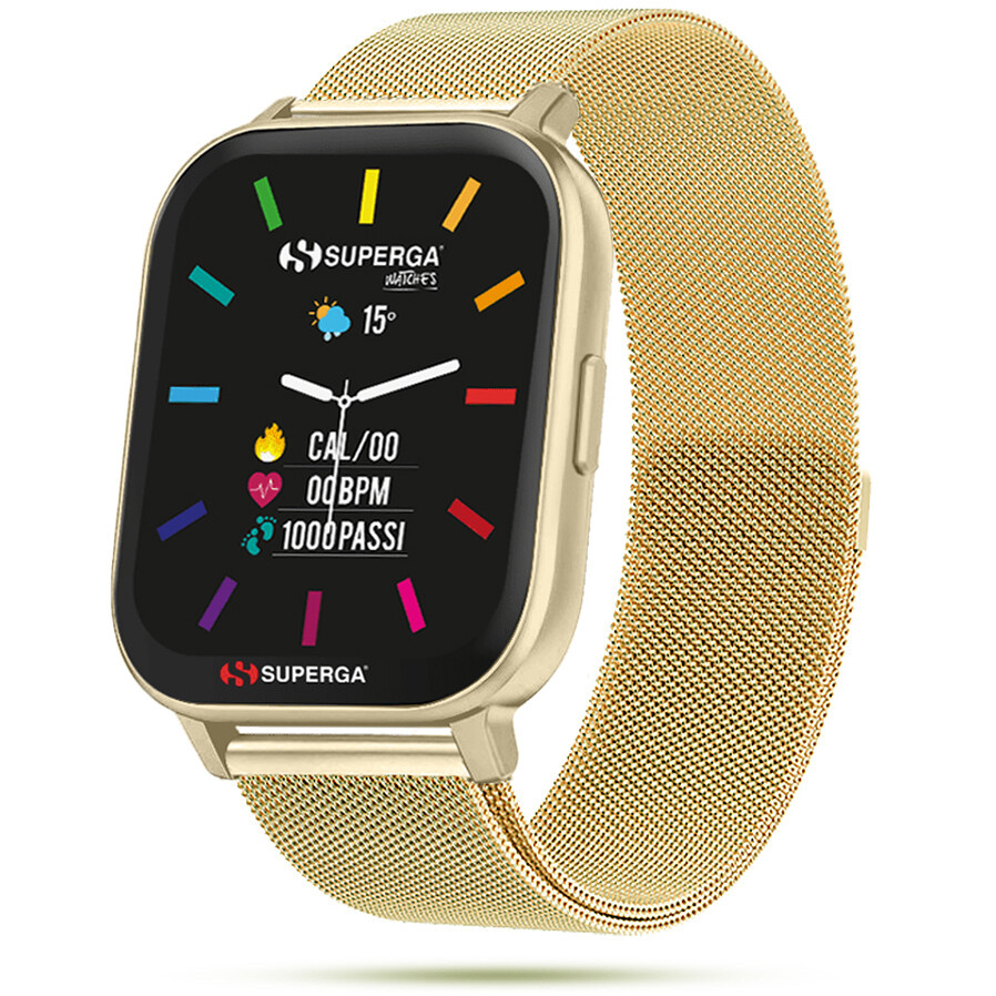 Smartwatch SUPERGA SW-STC012 Stainless Steel Mesh Golden TOUCHSCREEN NEW