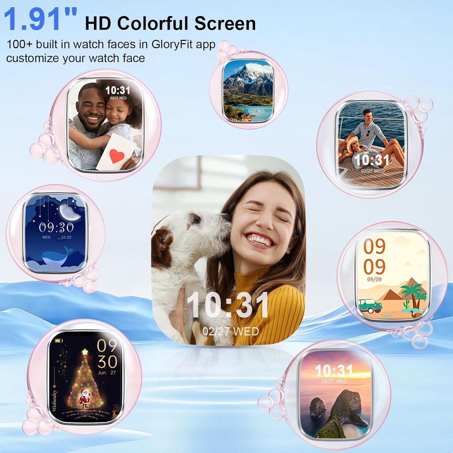, 1.96″ HD , Touch Screen Answer/Make , IP68 Waterproof 100+ Sport Fitness Tr…