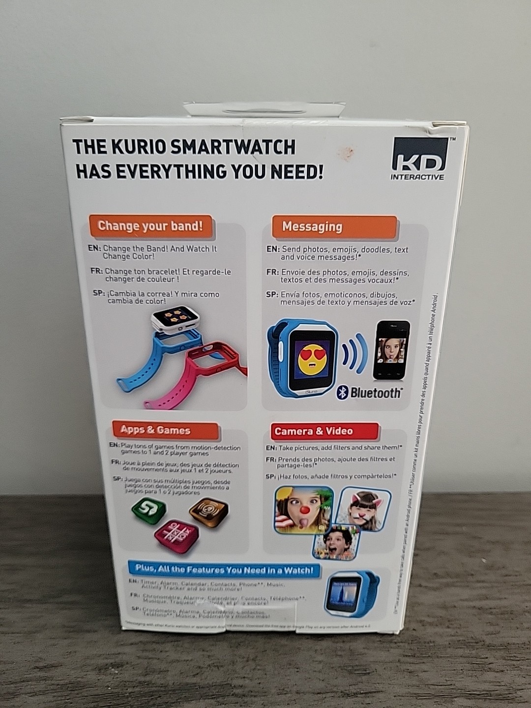 NEW Kurio Watch 2.0+ Blue Kids Smart Watch Bluetooth Camera Apps Messaging
