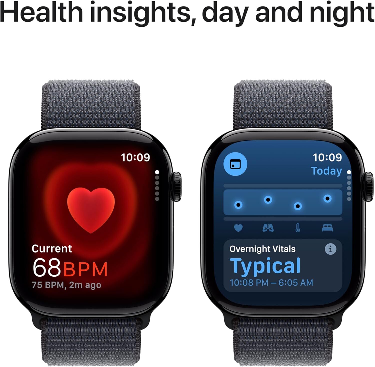 Apple Watch Series 10 GPS 46mm Smartwatch Jet Black Aluminum Case Ink Sport Loop