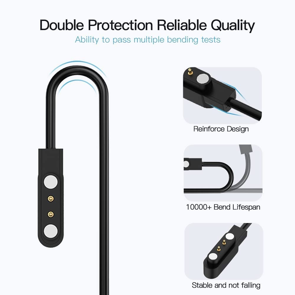 [2-Pack] 3.3FT Smart Watch Charger Magnetic USB Charging Cable for Letsfit Willf
