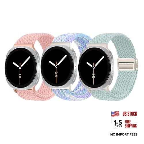 3 Pack Magnetic Braided Band for Samsung Galaxy Pink Sand/Violet/Light Mint