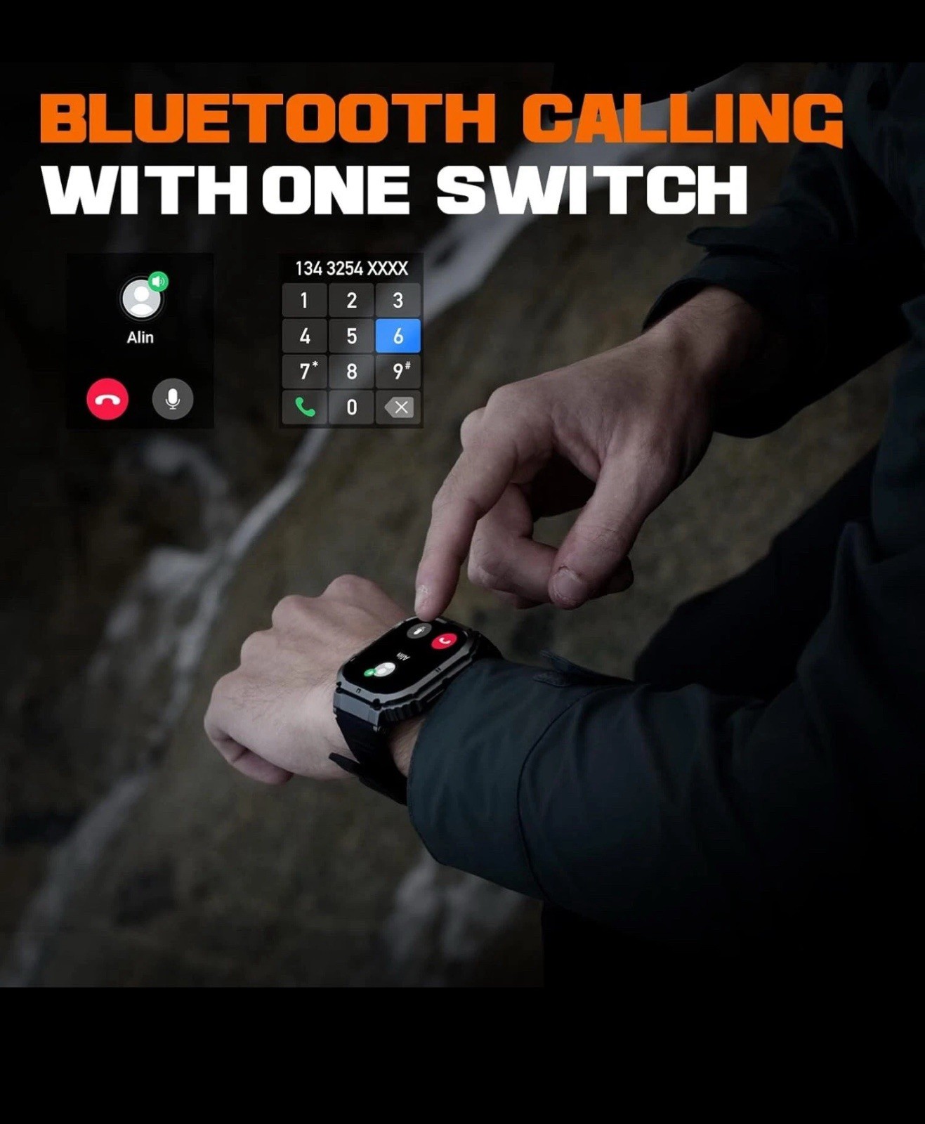 K57 Tactical Smartwatch Rugged 1.96″ HD Call Waterproof Military Grade Watch