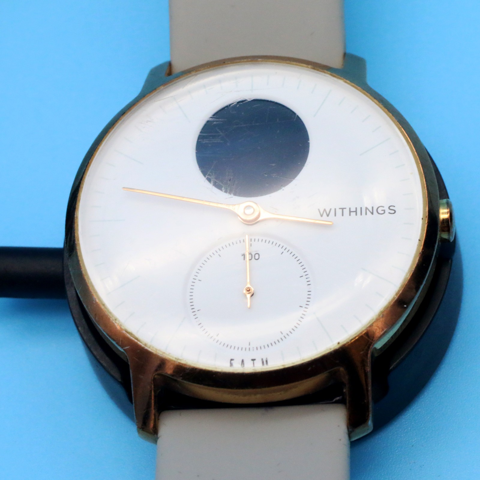 Withings Steel HR Hybrid Smartwatch White Gold Gray Fitness Heart Rate Tracker