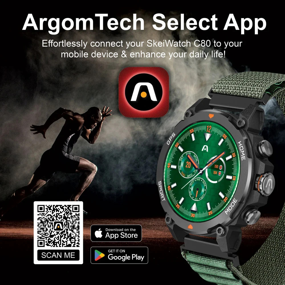 ArgomTech SkeiWatch C80 Rugged Smartwatch GPS AMOLED Bluetooth Call