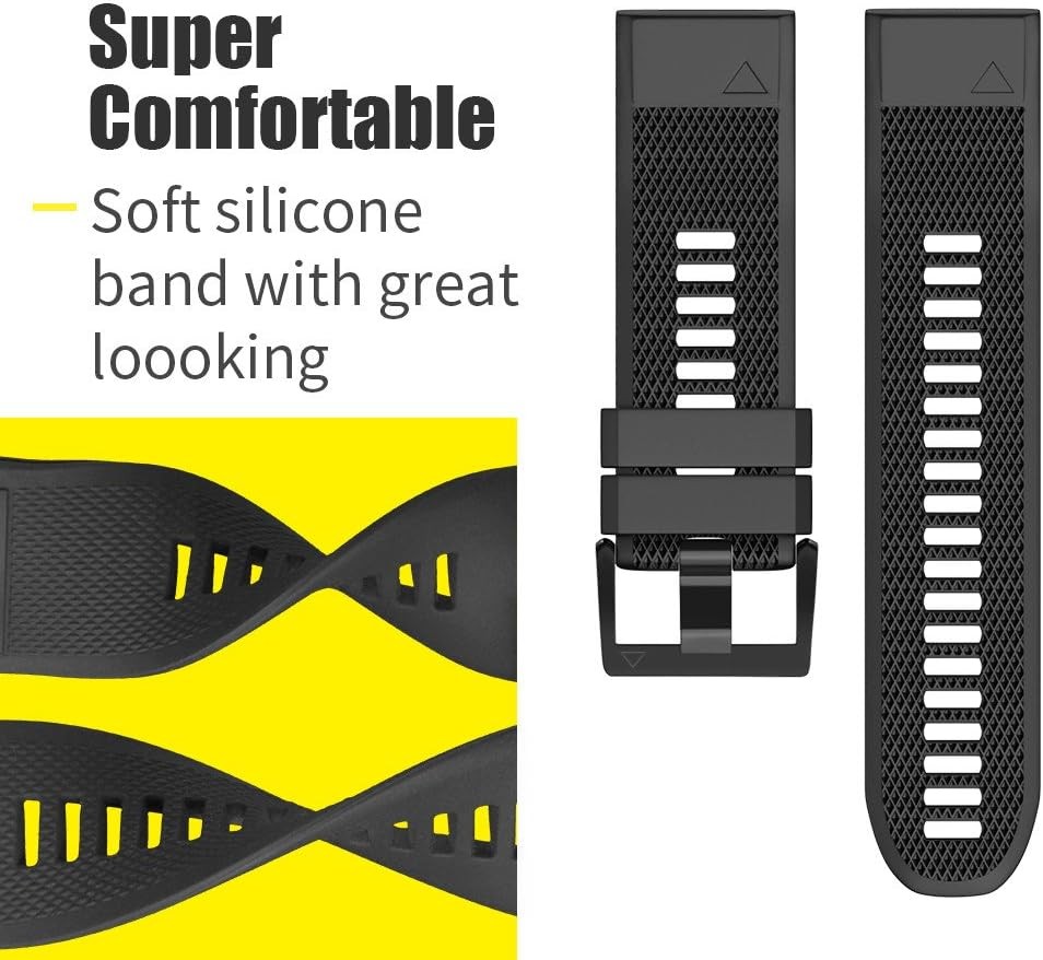 22mm Silicone Strap Compatible with Fenix 8 47mm/Fenix 7 Pro