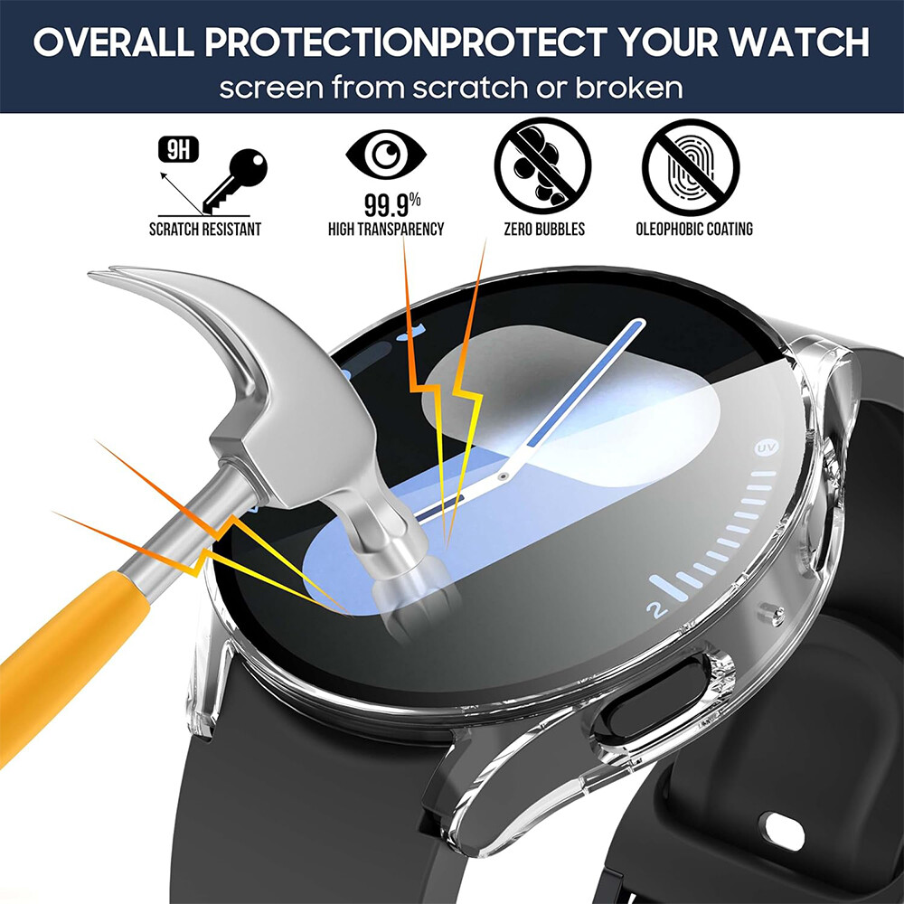 For Samsung Galaxy Watch 7 40MM 44MM Hard Case Glass Screen Protector Full Cover