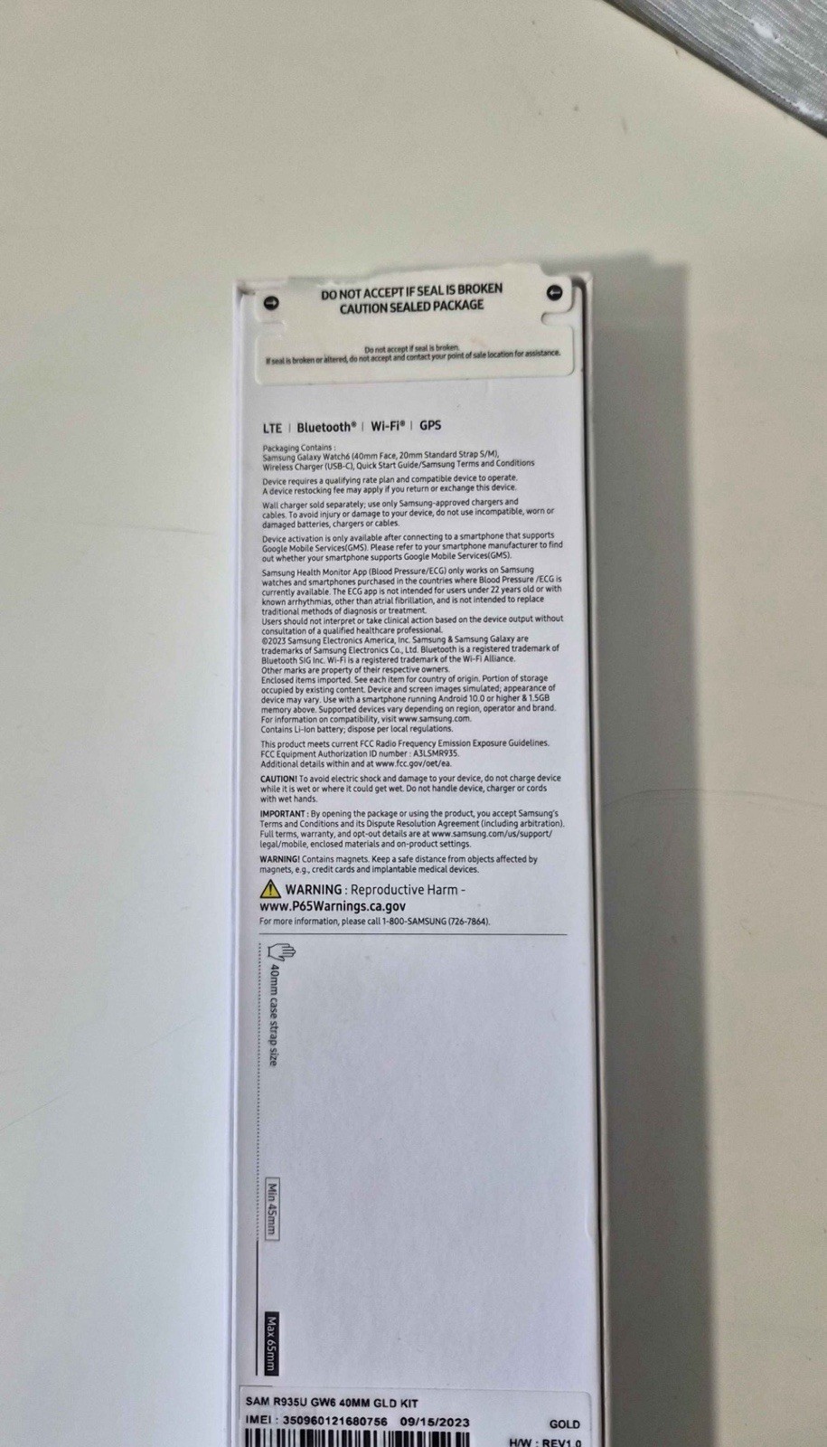Samsung Galaxy Watch5 44mm Aluminum Case White Band Smartwatch SM-R910NZSAXAA