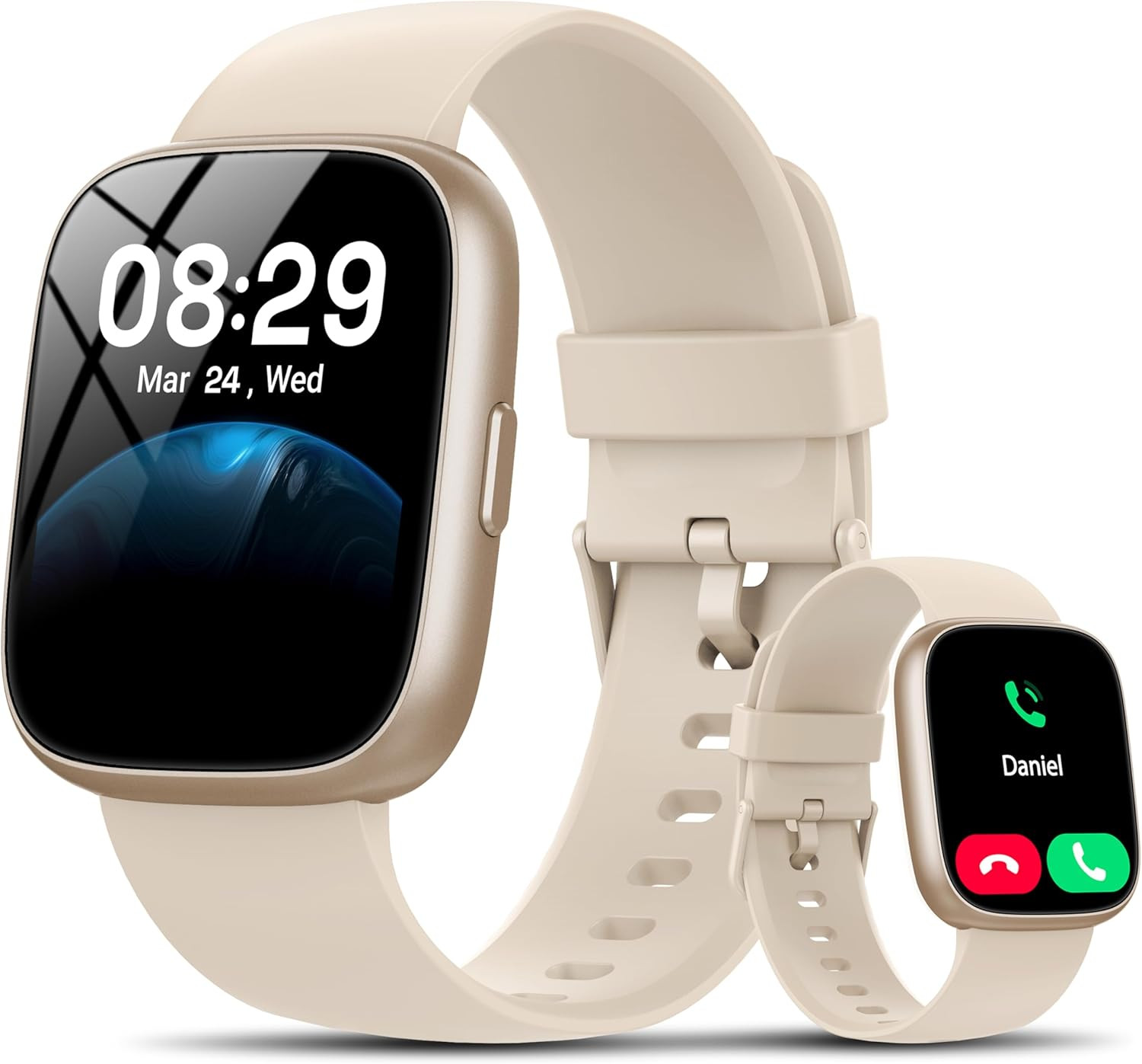 Smart Watch with Alexa Built-In, 1.83″ HD Touchscreen Fitness Tracker with Bluet