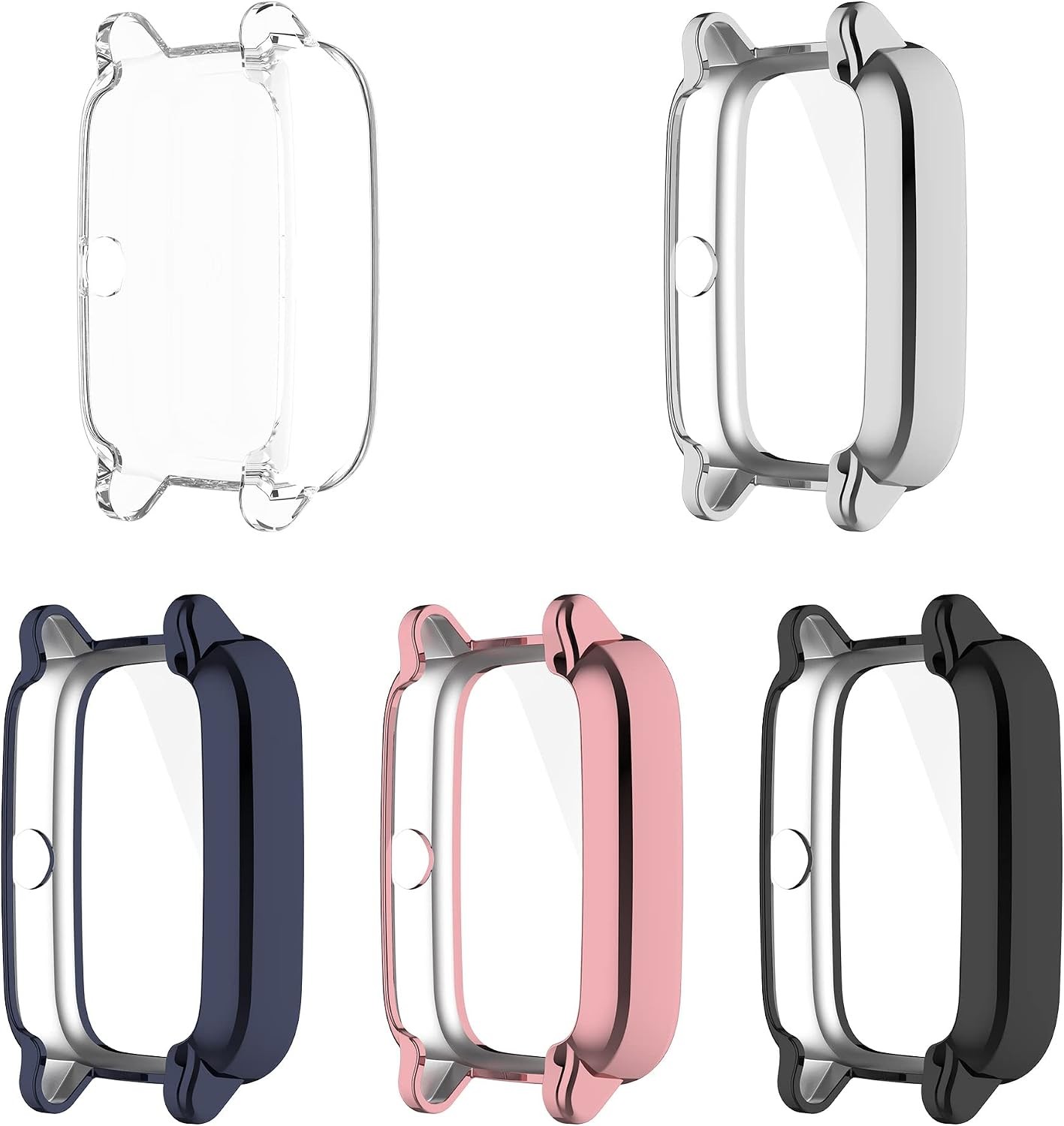 5-Pack Soft TPU Bumper Case for Willful ID205L Smart Watch All-Around Protection