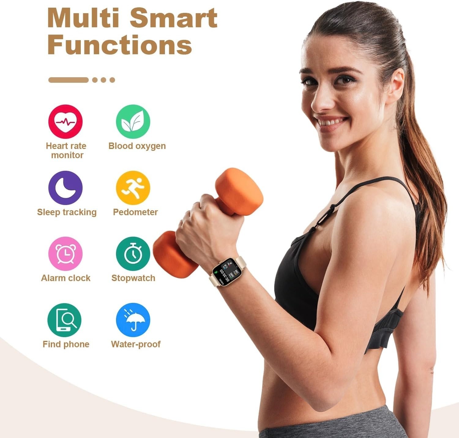 Reloj Inteligente Para iPhone Android De Mujer Smart Watch Pantalla Táct NEW US.