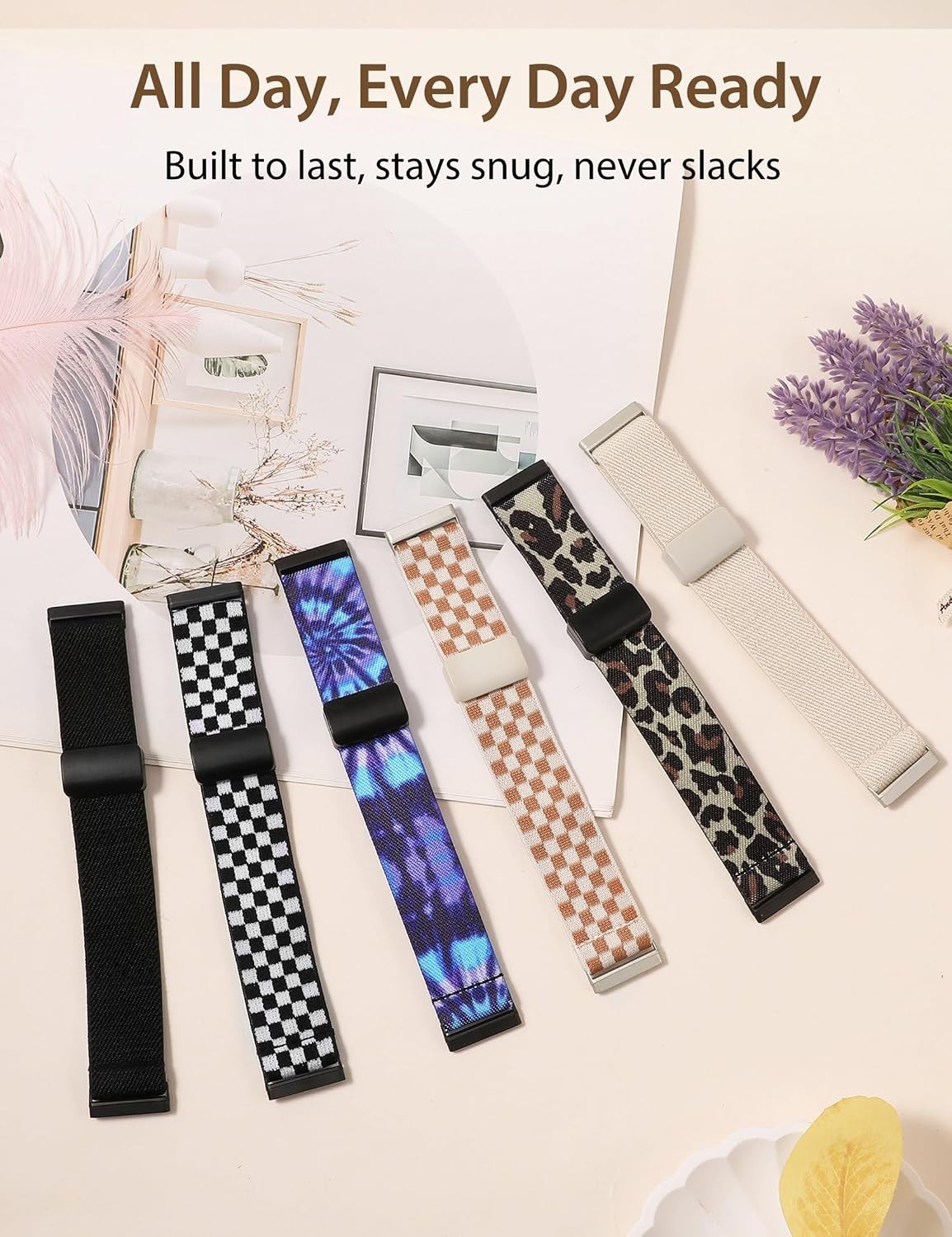 3 Pack Magnetic Stretchy Strap Compatible with Fitbit Versa 4/Sense 2