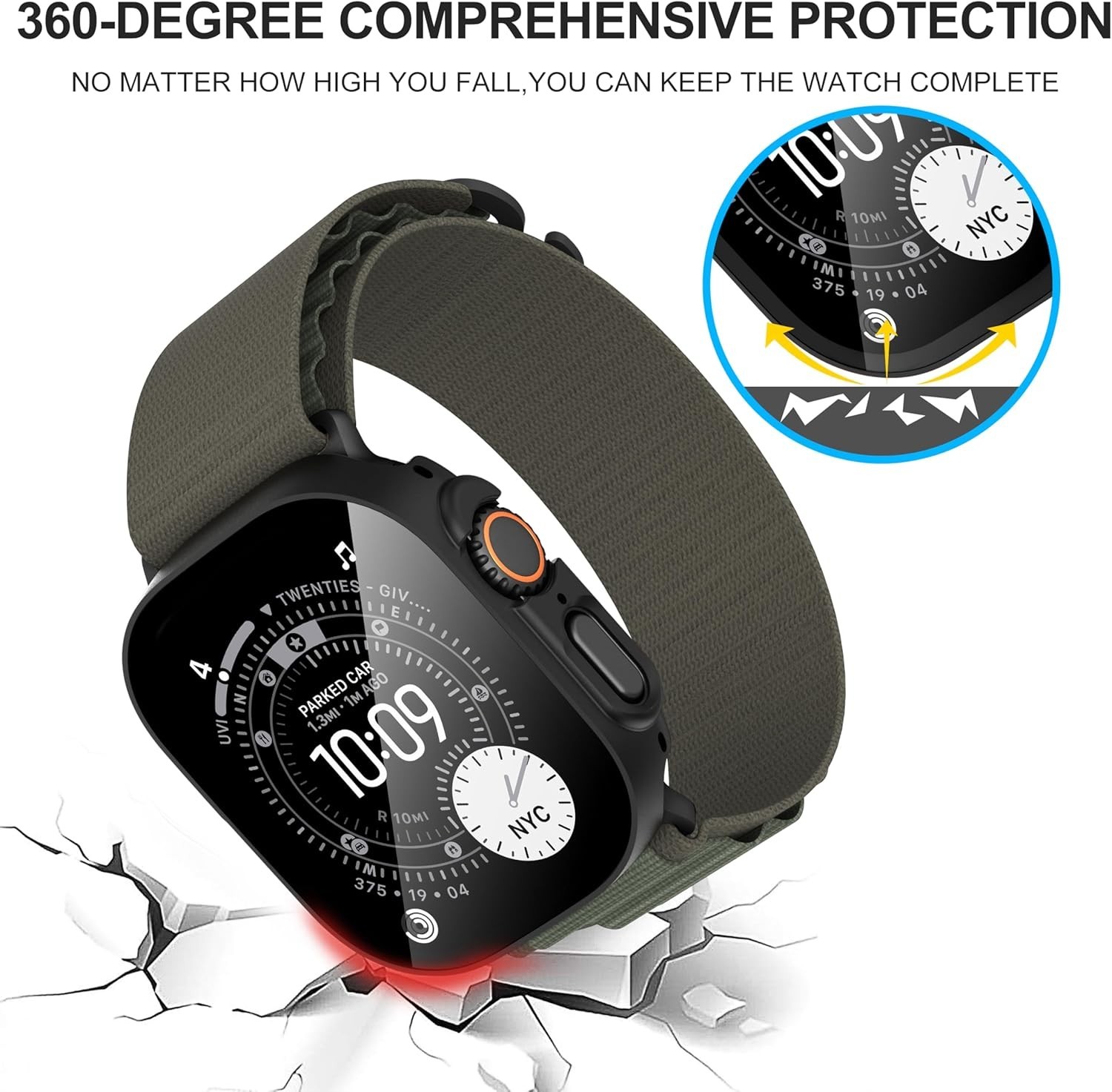 Ultra-Thin Tempered Glass Screen Protector 2-Pack for Apple Watch Ultra 49mm