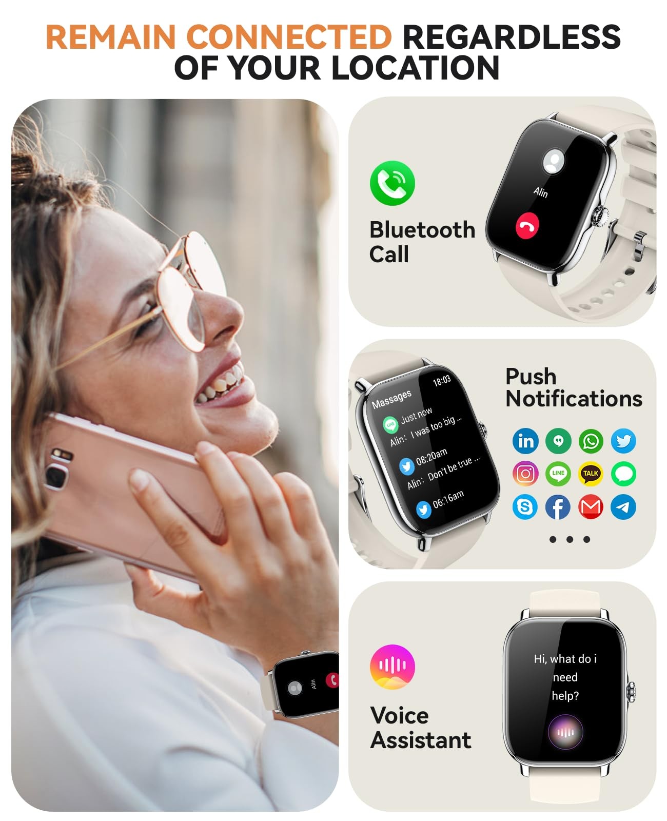 Smart Watch for Women Men- Answer/Make Call, 2025 IP68 1.91, Starlight