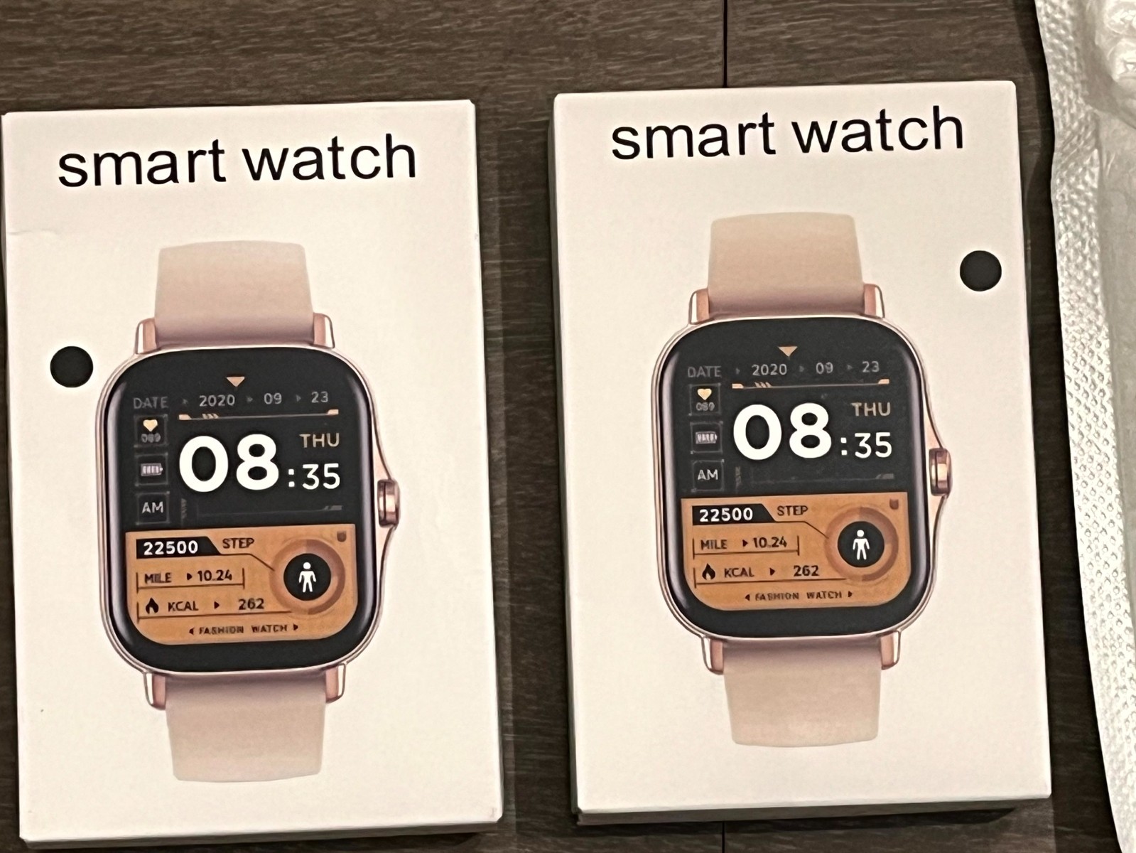 Pair of Unisex Fashion Smart Watches Activity Trackers w/ Black Strap & Chargers