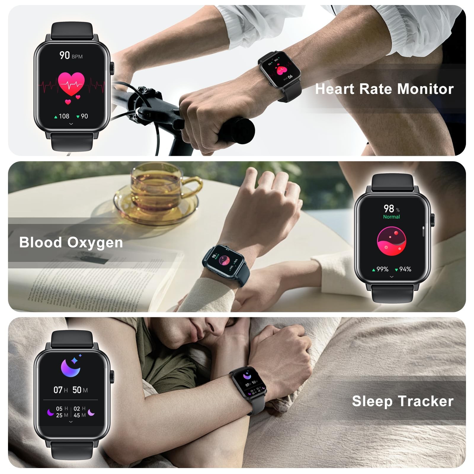 Reloj Inteligente Pulsera Impermeable Bluetooth Para Android y iOS iPhone 2026