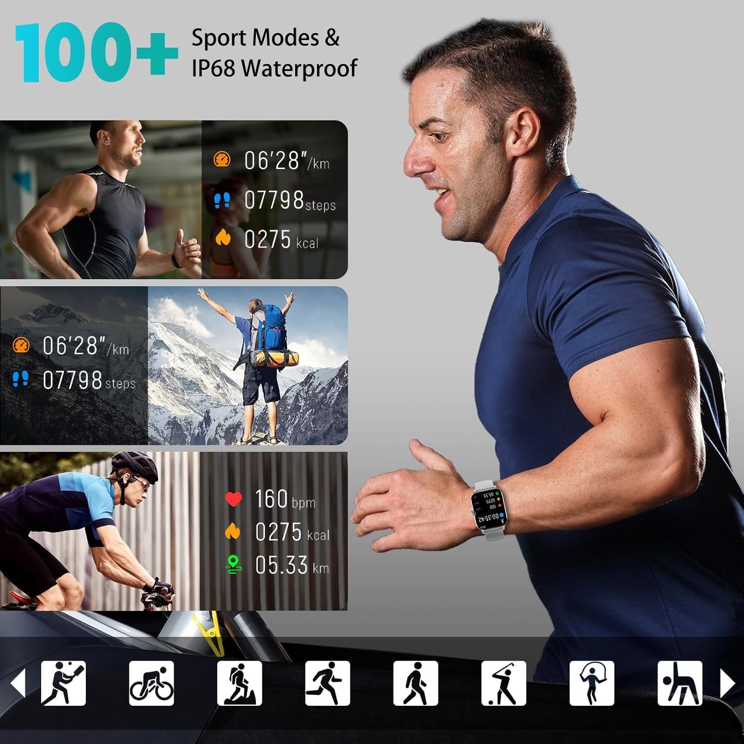 2.01” HD Smartwatch with Bluetooth Call – Health & Fitness Tracker for Adults