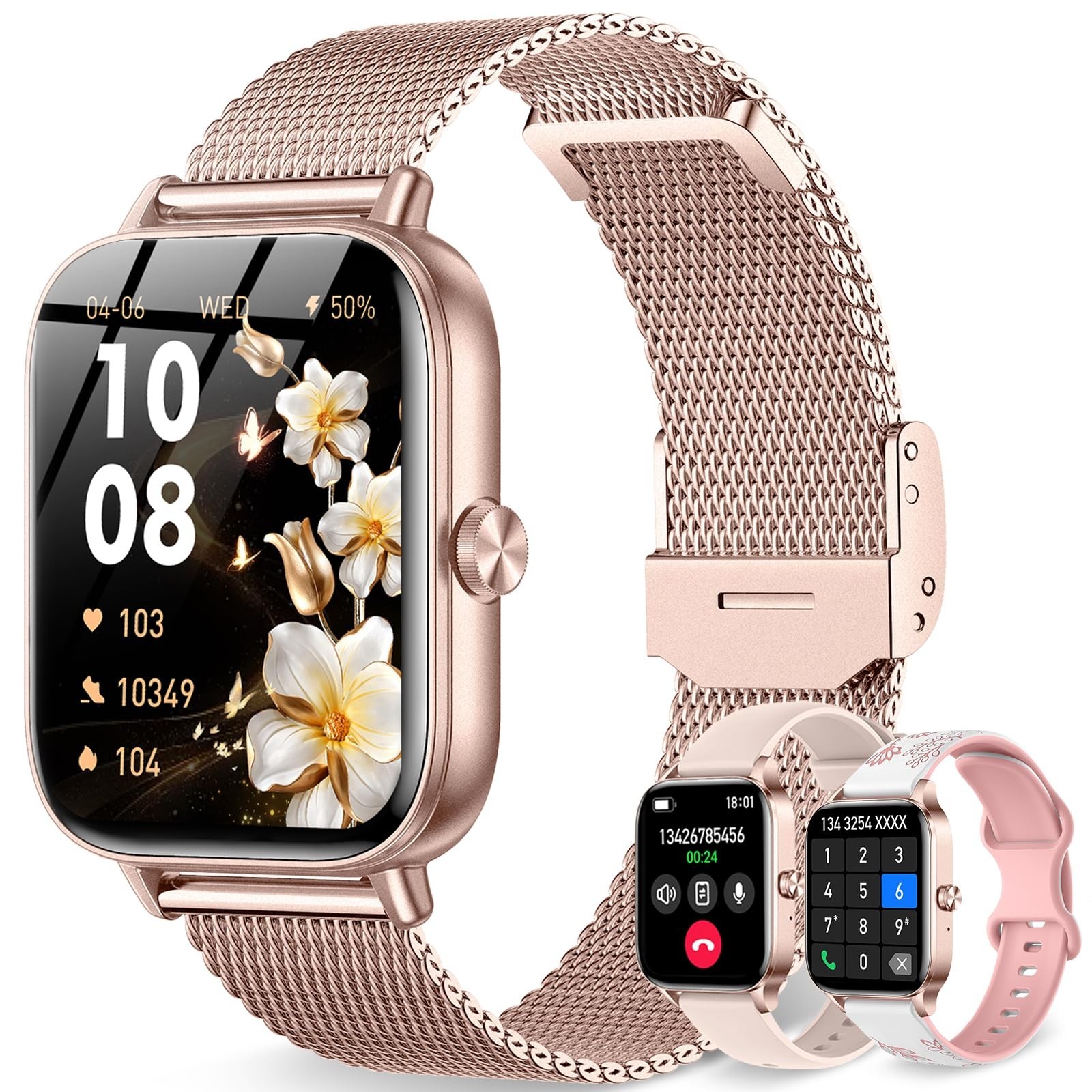 Lefitus Smart Watch Women, 1.85″HD Fitness Tracker (Answer/Make Call/Messages)