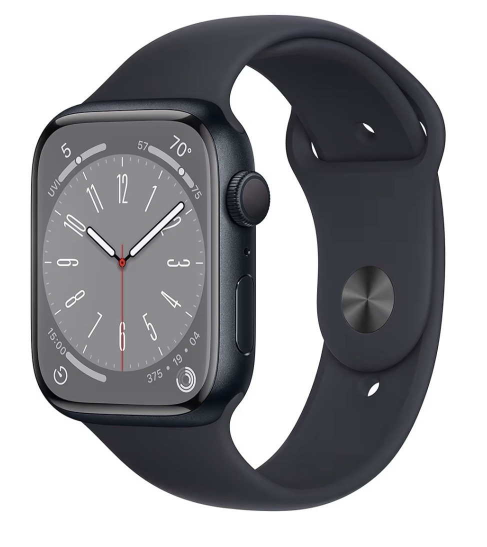 Apple Watch Series 8 GPS 45mm Midnight Aluminum Case Sport Band M/L Preowned