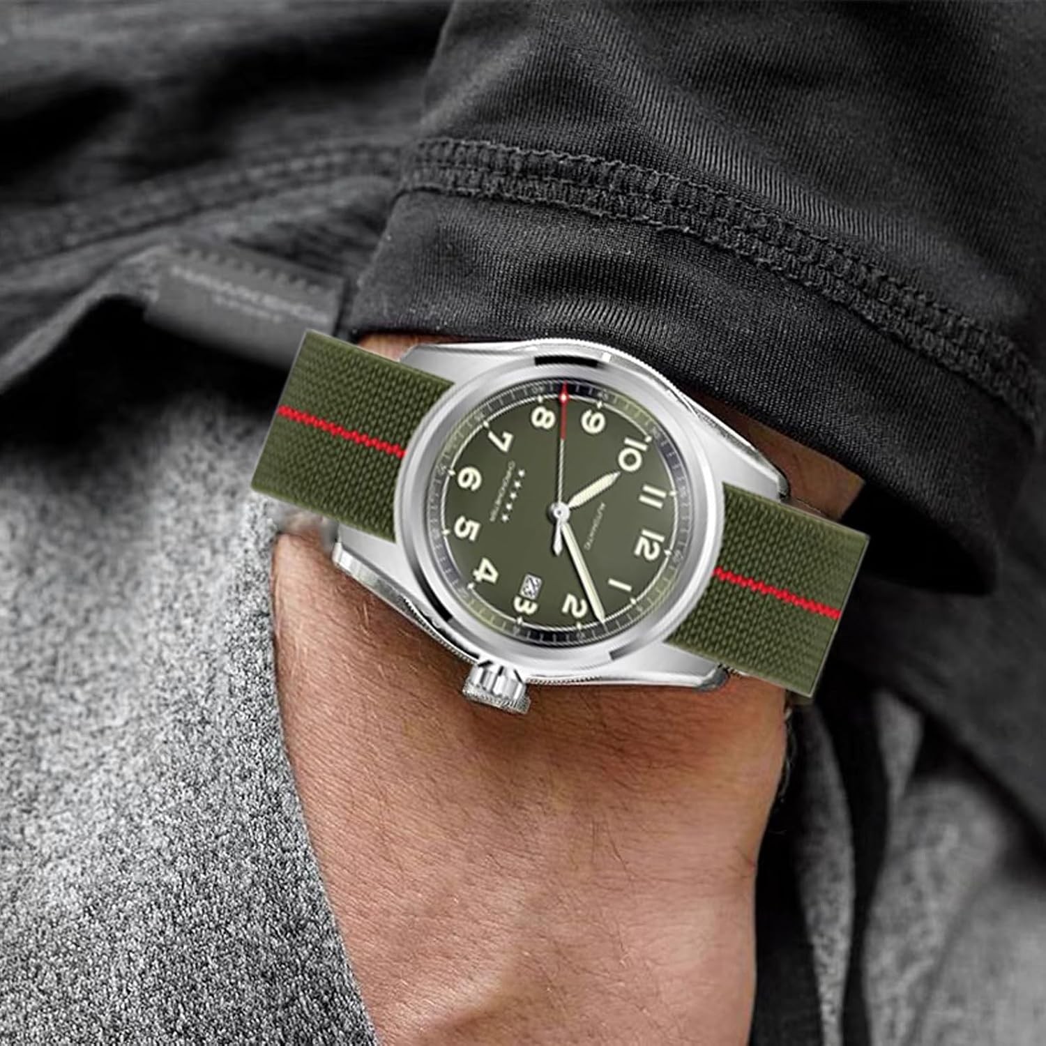 Case For Smartwatch 18mm 20mm 22mm Premium Striped Nylon One-Piece Strap