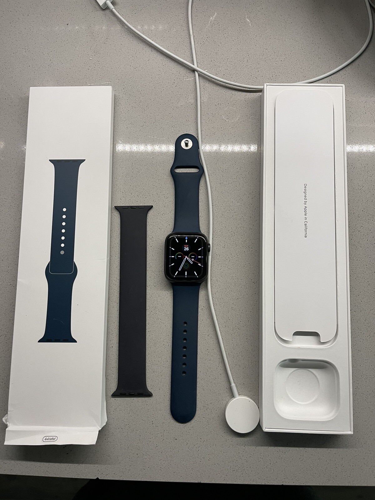 Apple Watch Series 6 44mm Space Gray Aluminum Case with Black Sport Band -…
