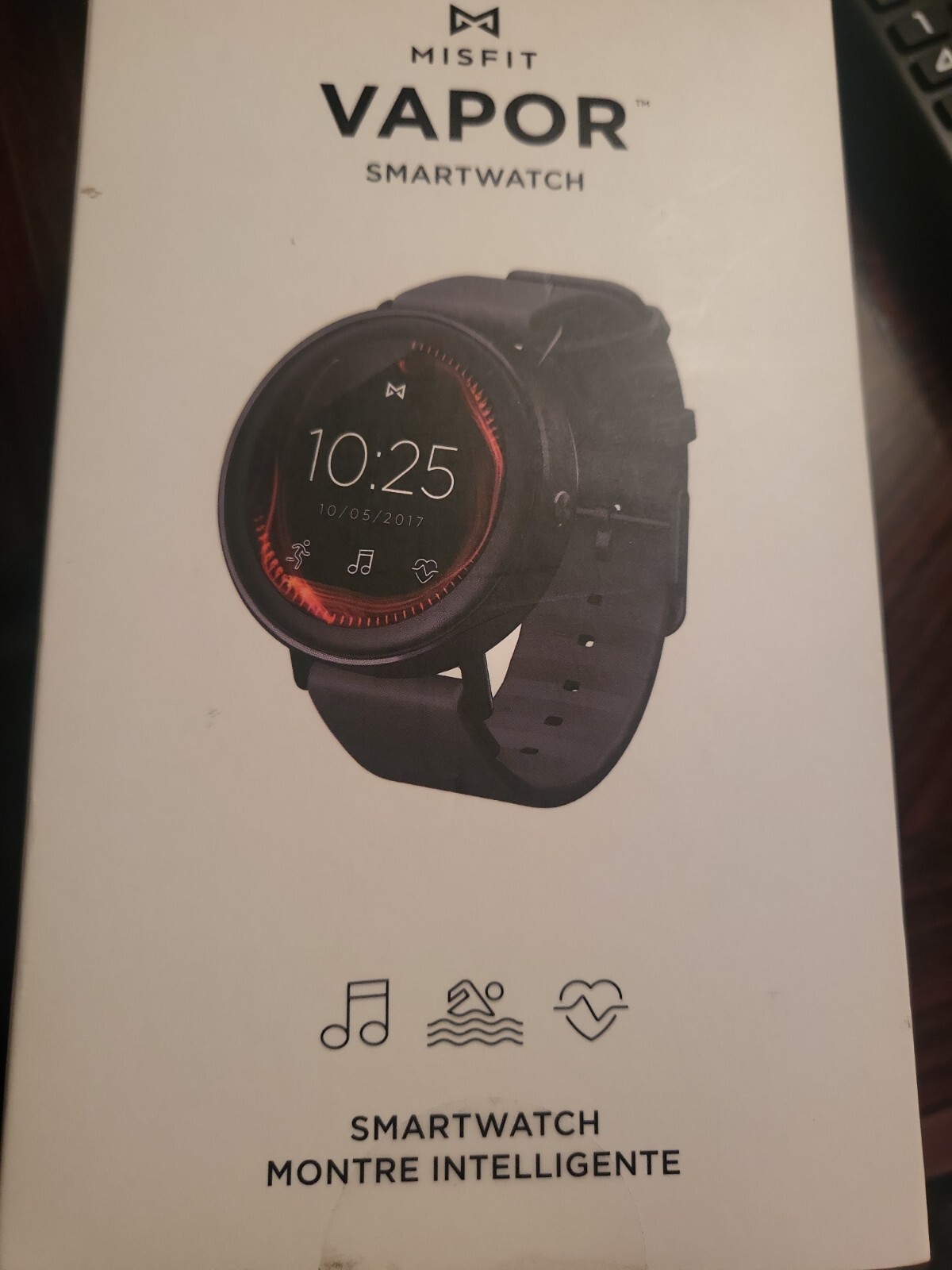 MIS7000 Misfit Vapor Black Smartwatch 50m Sport Rubber Band