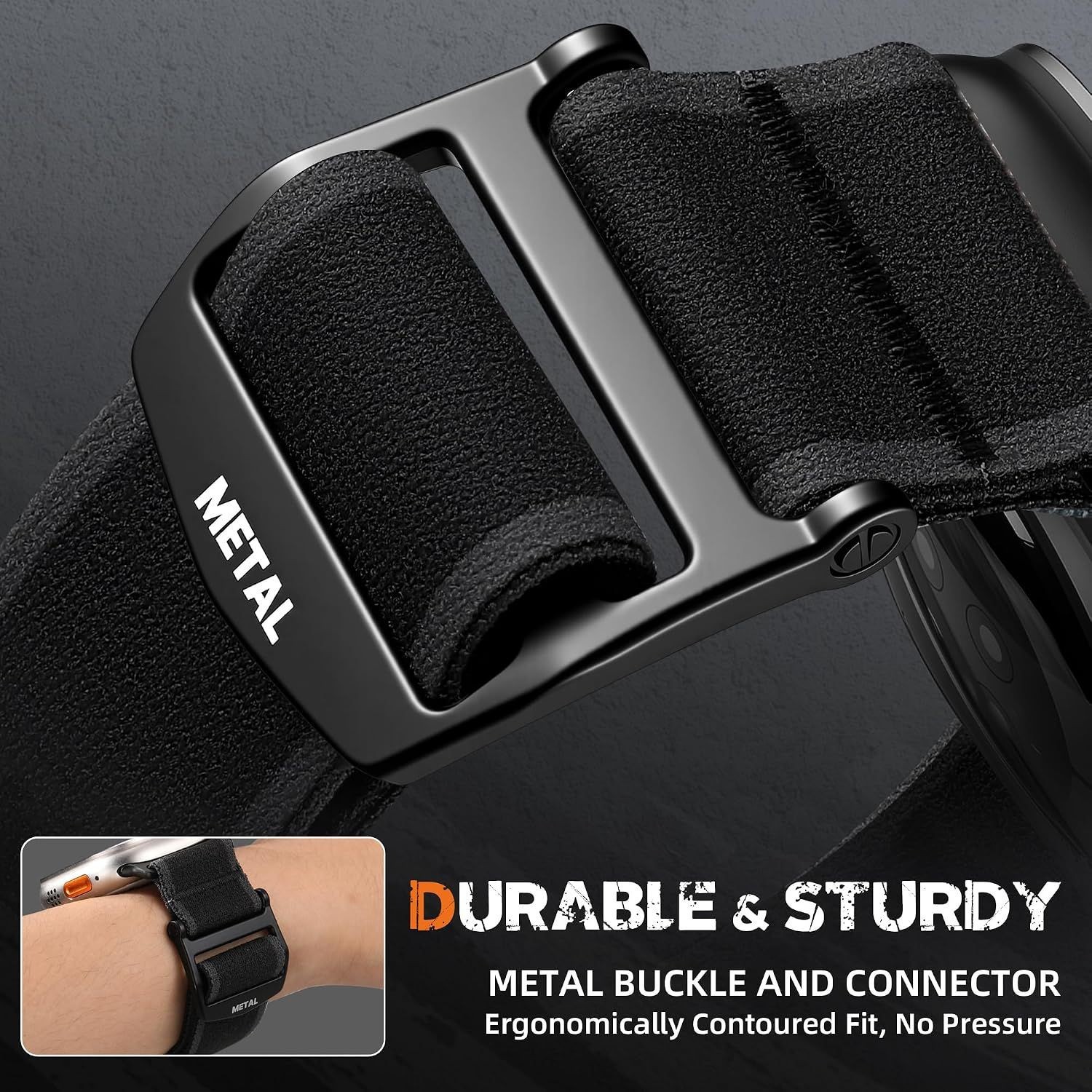 Soft Nylon Strap Compatible with Apple Watch Ultra 44mm 49mm Trail Sport Loop
