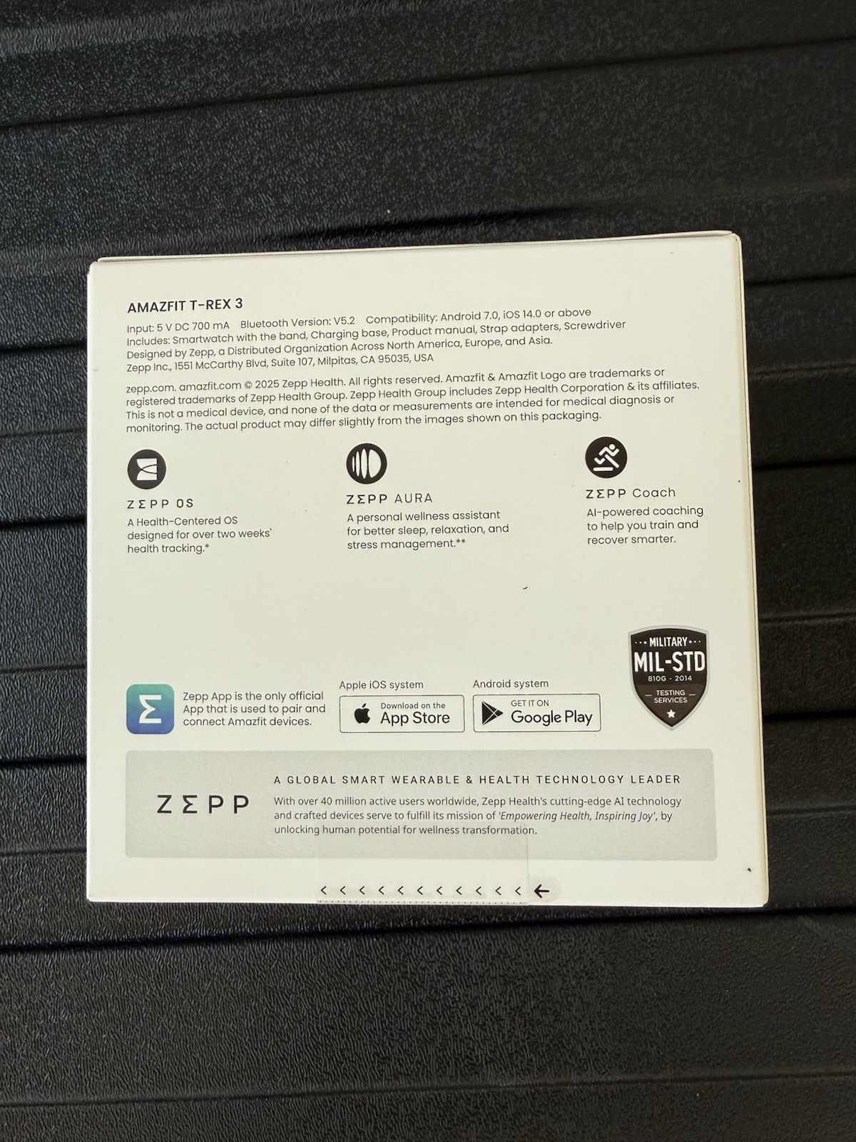 Amazfit T-Rex 3 – 48 mm Fitness Smart Watch w/ Voice Control (Onyx) BRAND NEW