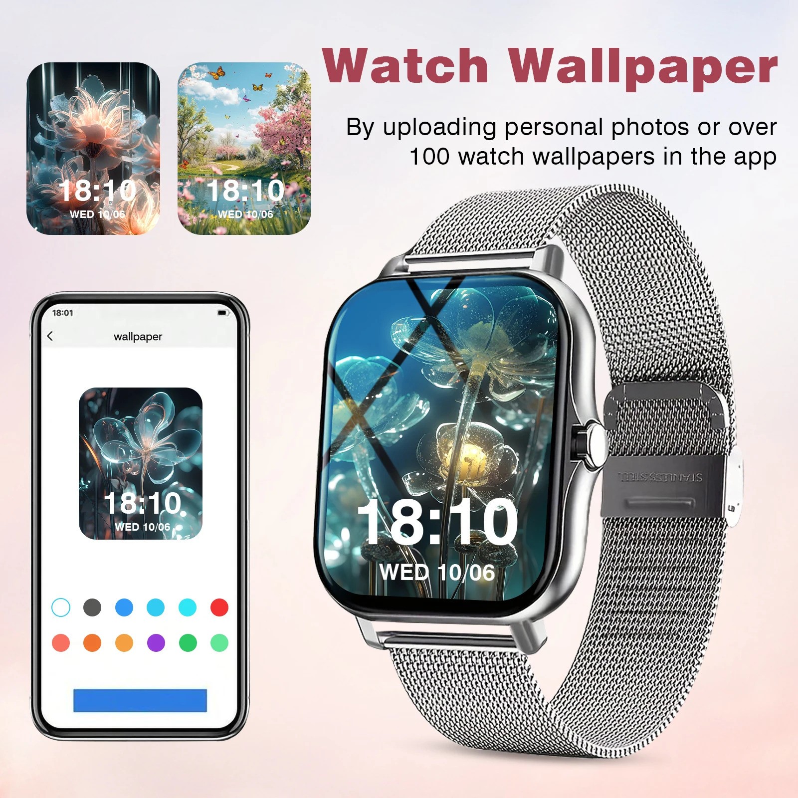 New Smartwatch phone answering/calling multi-sport mode message reminder view su