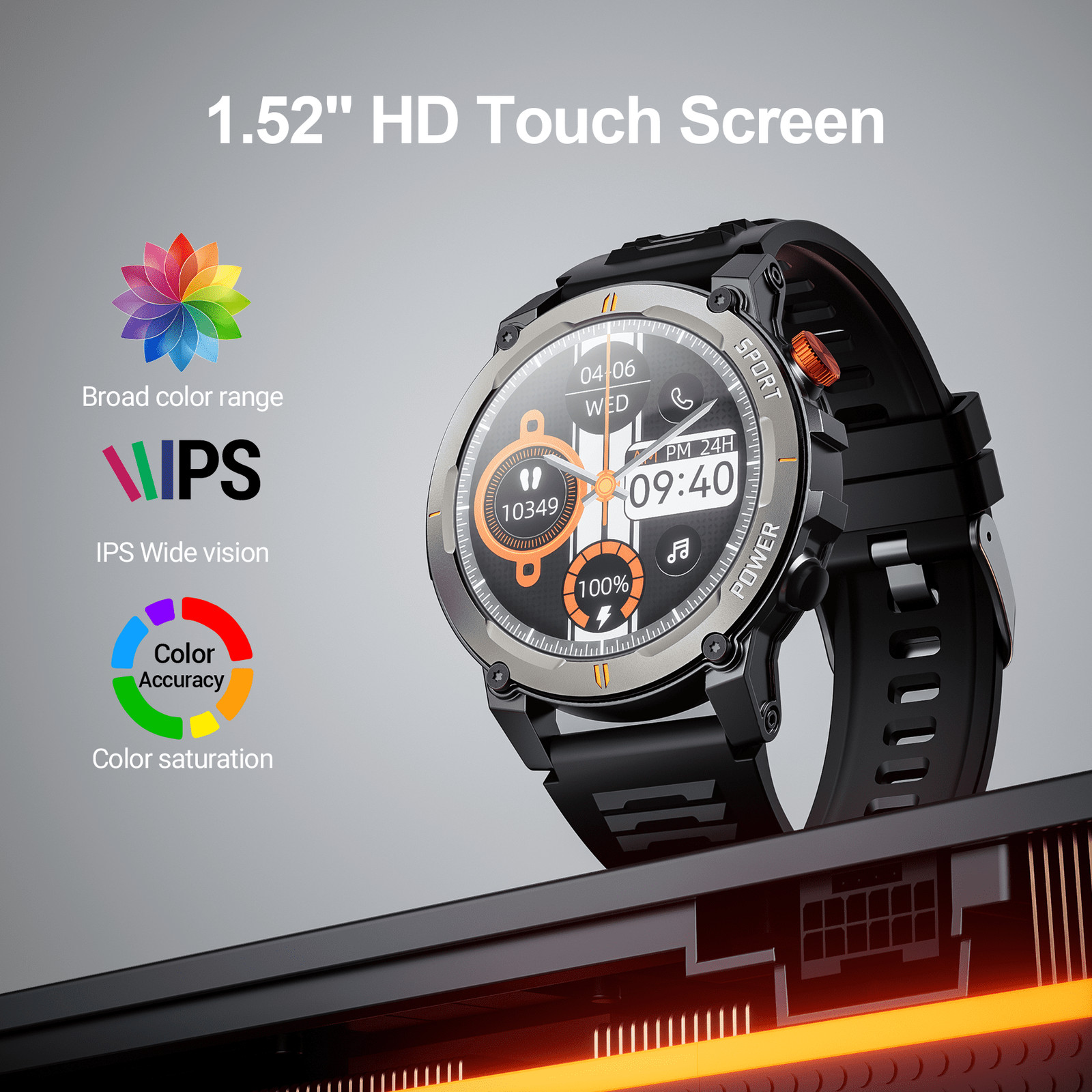 STA J300 Smart Watch, 2.01″ HD Color Screen, 180+ Sports Modes, Bluetooth 5.3