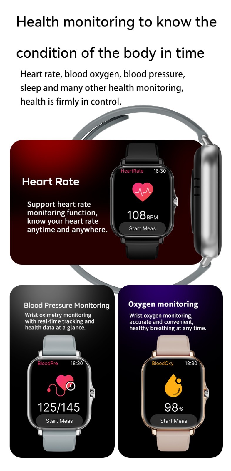 2026 Smart Watch Bluetooth Call Fitness Tracker Full Touch for Android iPhone