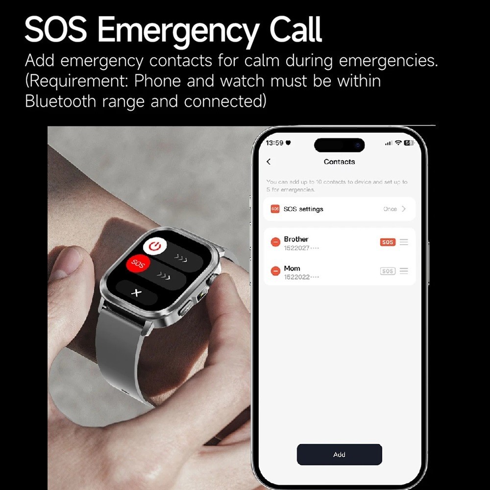 ET573 ECG+PPG AMOLED SOS AI Voice Smart Watch Bluetooth Call Health Monitoring