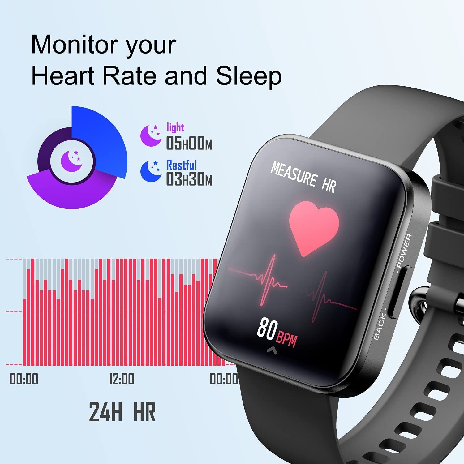 Smart Watch for Men, 1.71″ Full Touch with Heart Rate Sleep Monitor Android iOS
