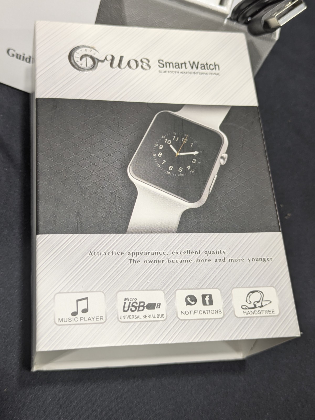 Guos Smart Watch Bluetooth Black hands free music player touch screen