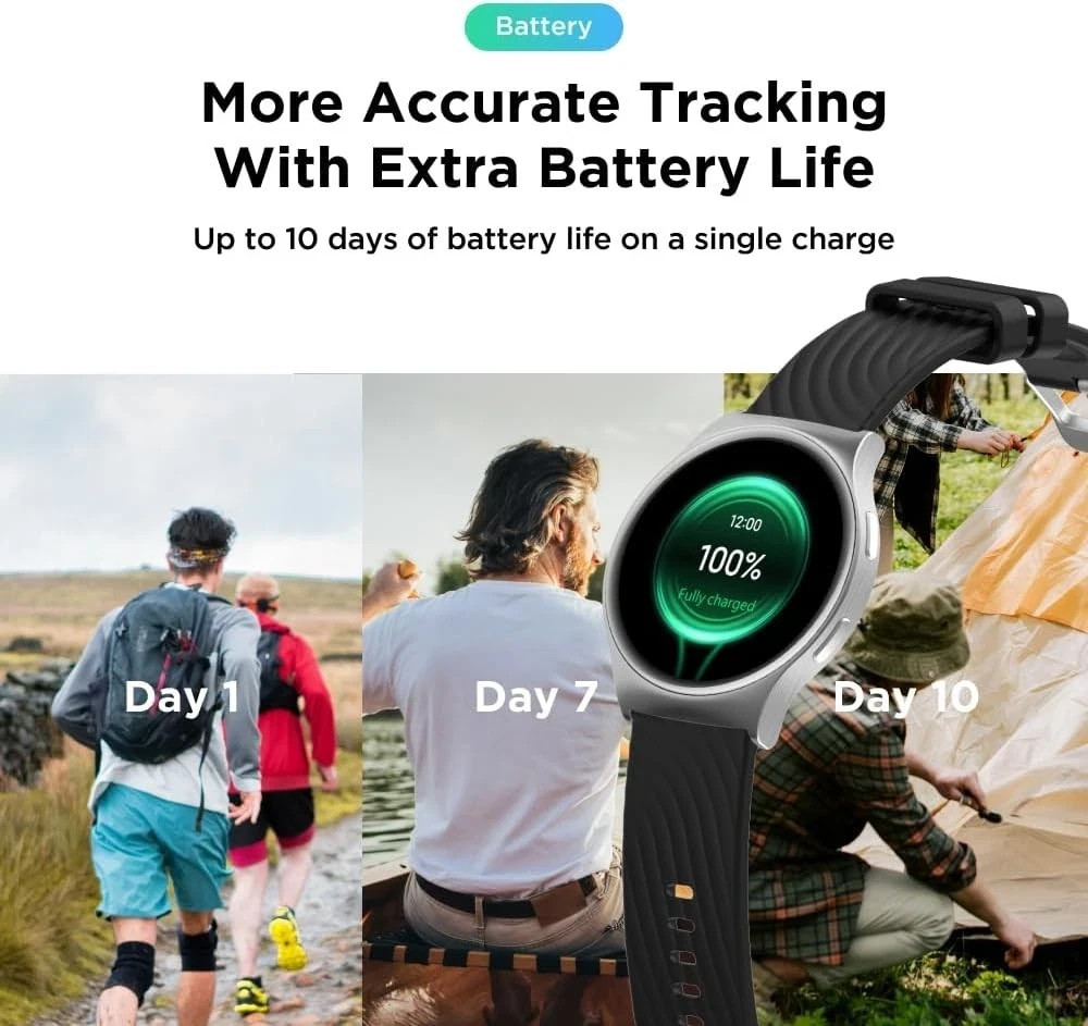 Motorola Moto Watch 120 – Premium Bluetooth AMOLED Smartwatch – Silver