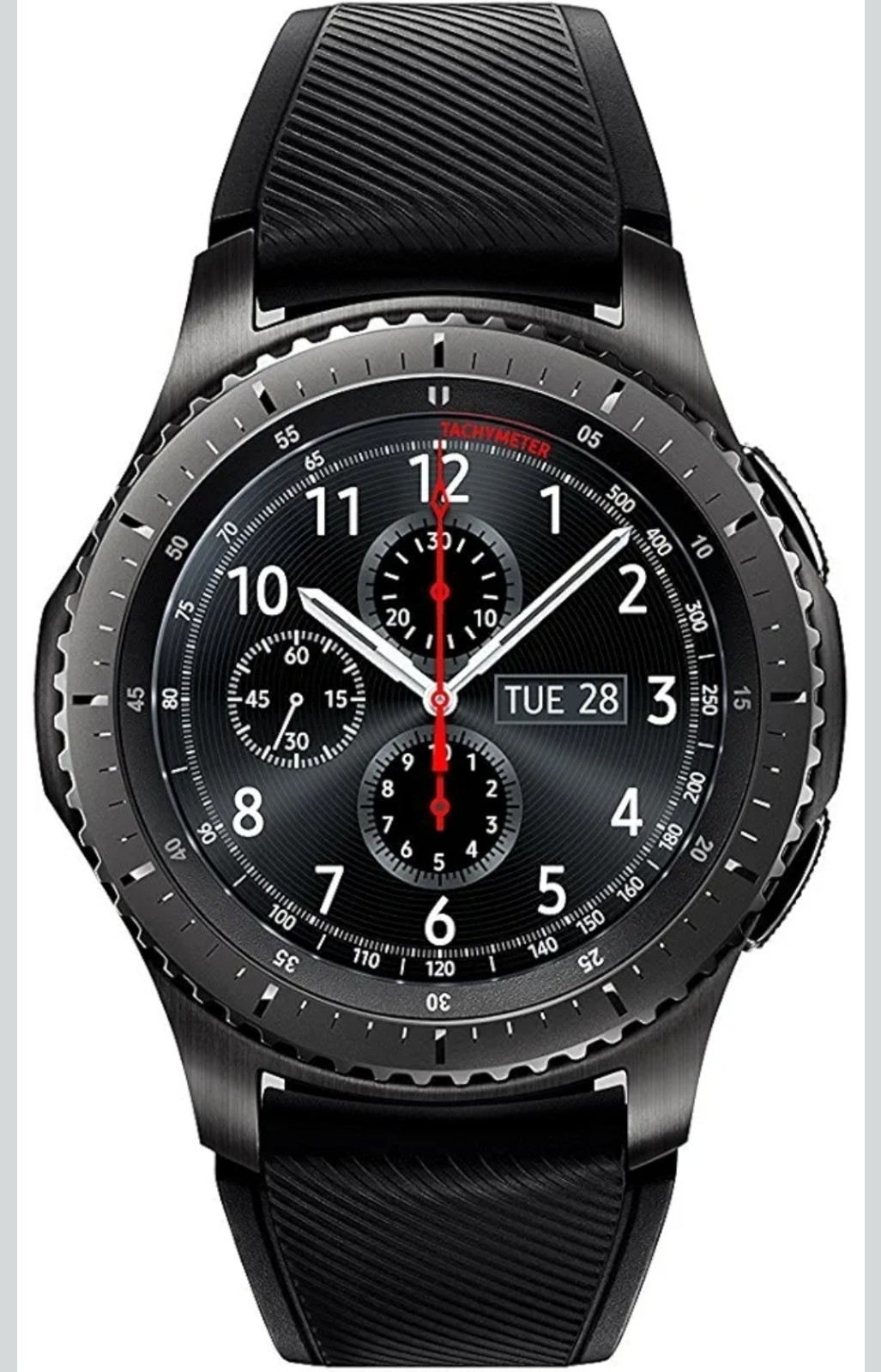 Samsung Gear S3 Frontier Black Smartwatch 46mm GPS Silicone Band Tizen OS
