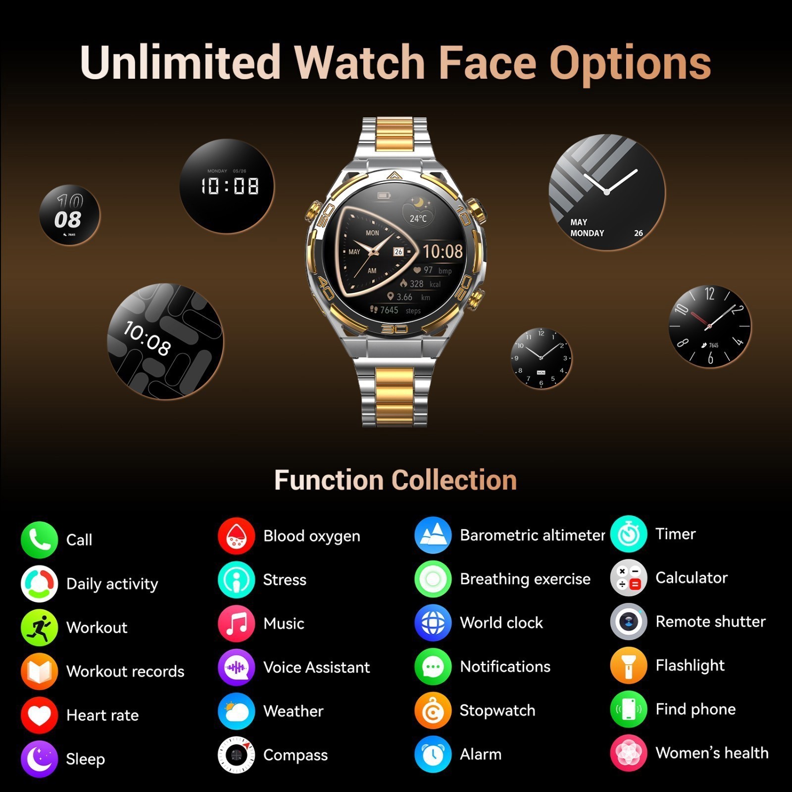 AI Smart Watch Smartwatch For Men Amoled 1.91″ HD Screen Built in Compass GPS