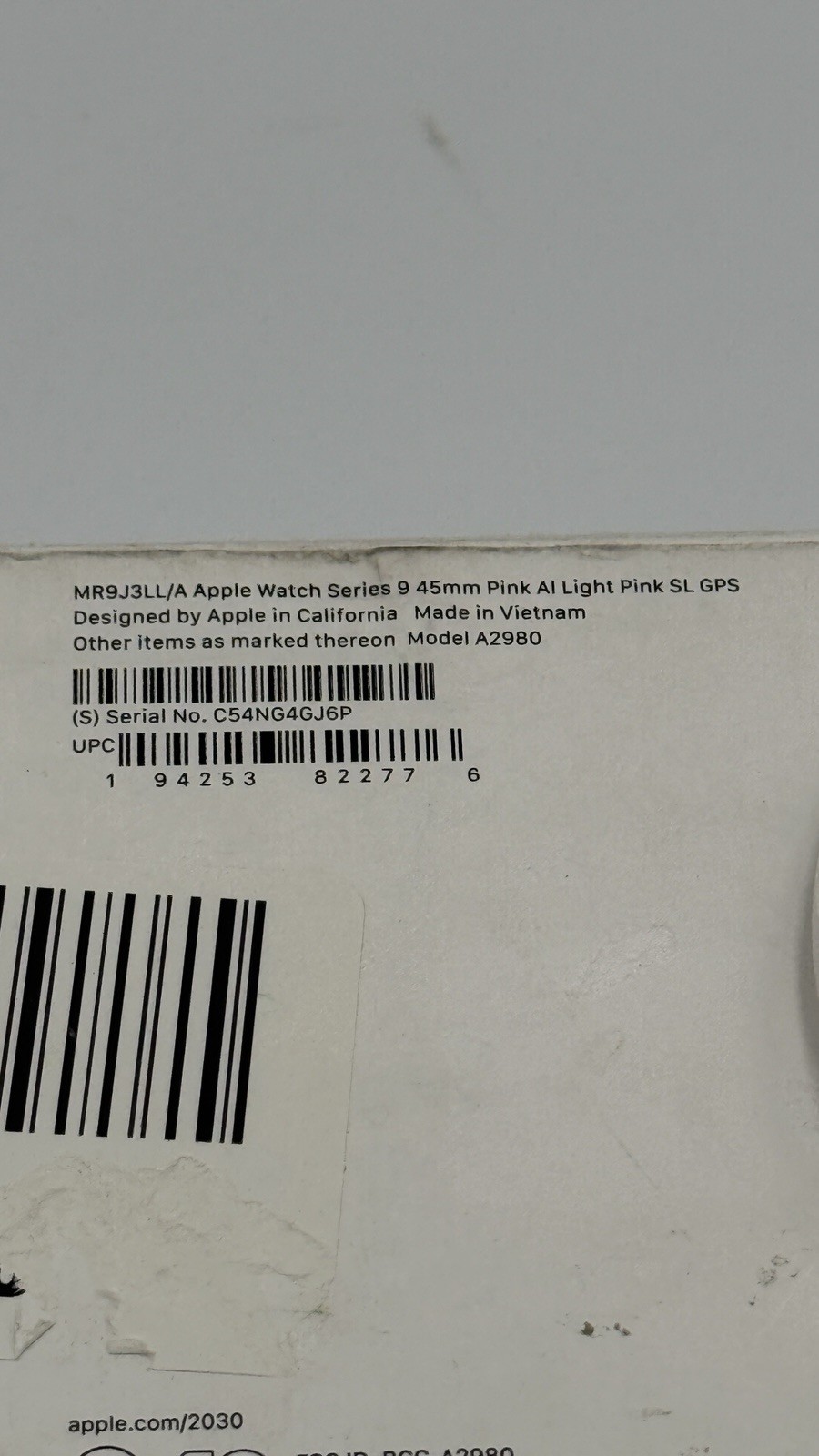 Apple Watch Series 9, 45mm Pink Aluminum Case, Pink Sport Loop Band