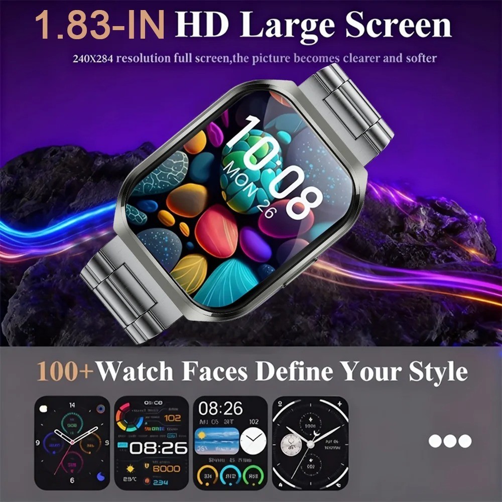 Men’s Smart Watch 1000mAh BT Call IP68 Waterproof Heart Rate Sport Watch