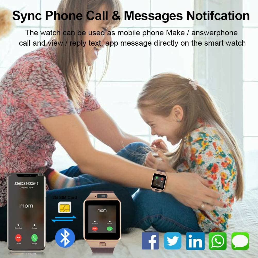 2022 Smart Watch Bluetooth GSM Unlocked SIM TF Card Slot for Android Men Women
