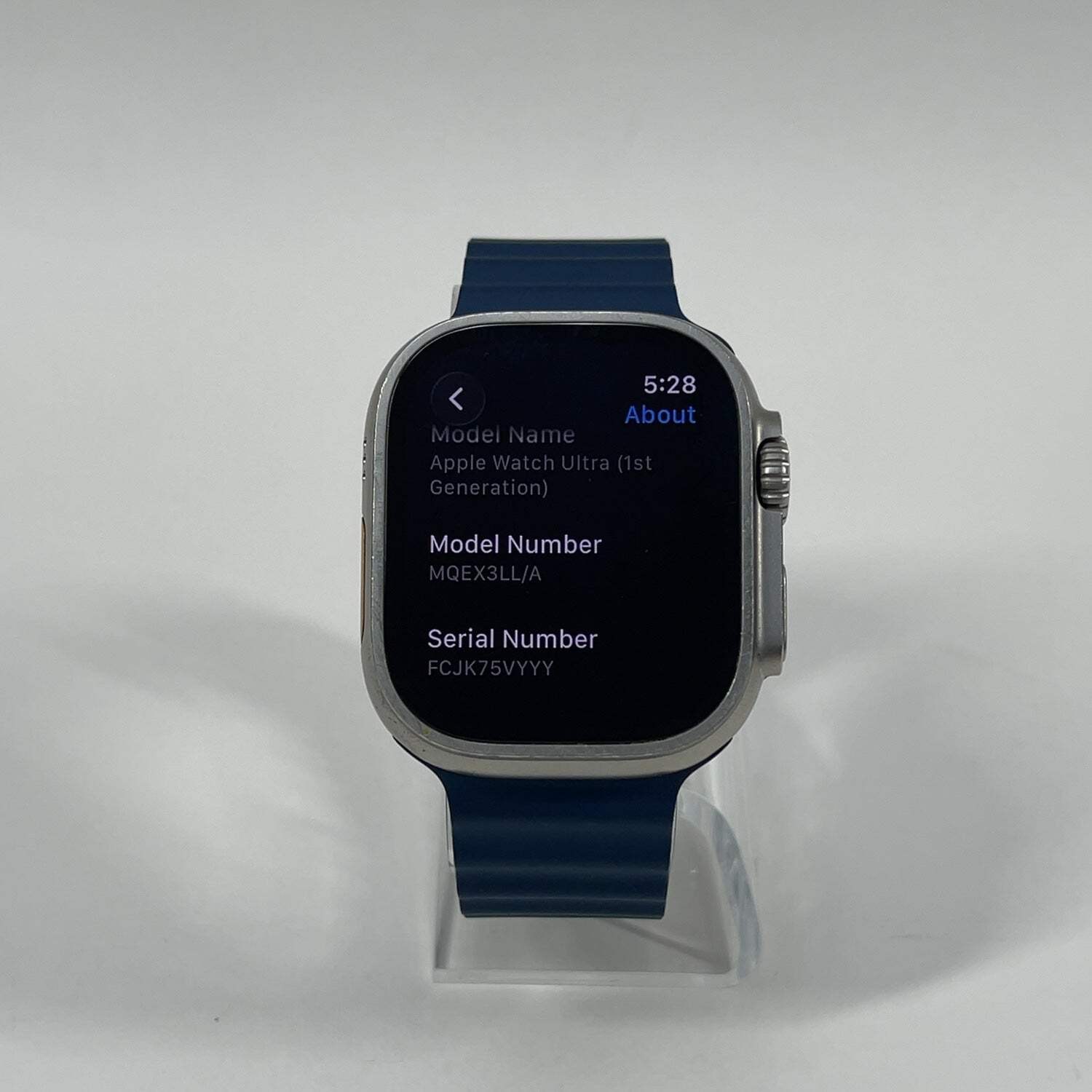 GPS Only Apple Watch Ultra 49MM Natural Titanium Blue Ocean Band MQEX3LL/A