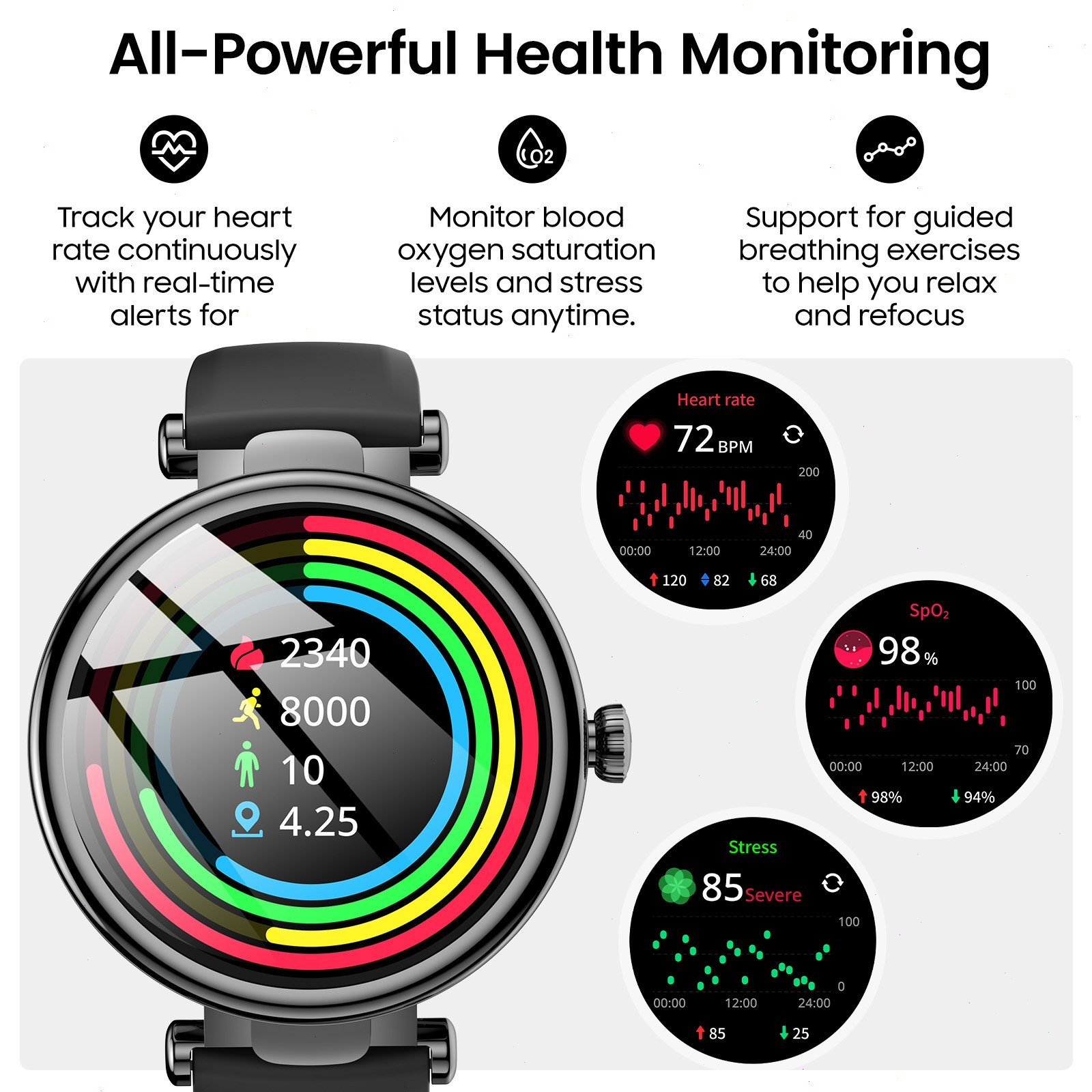 TOZO S8 Smart Watch 1.32″ AMOLED Touch Screen Sport Fitness Watch Waterproof