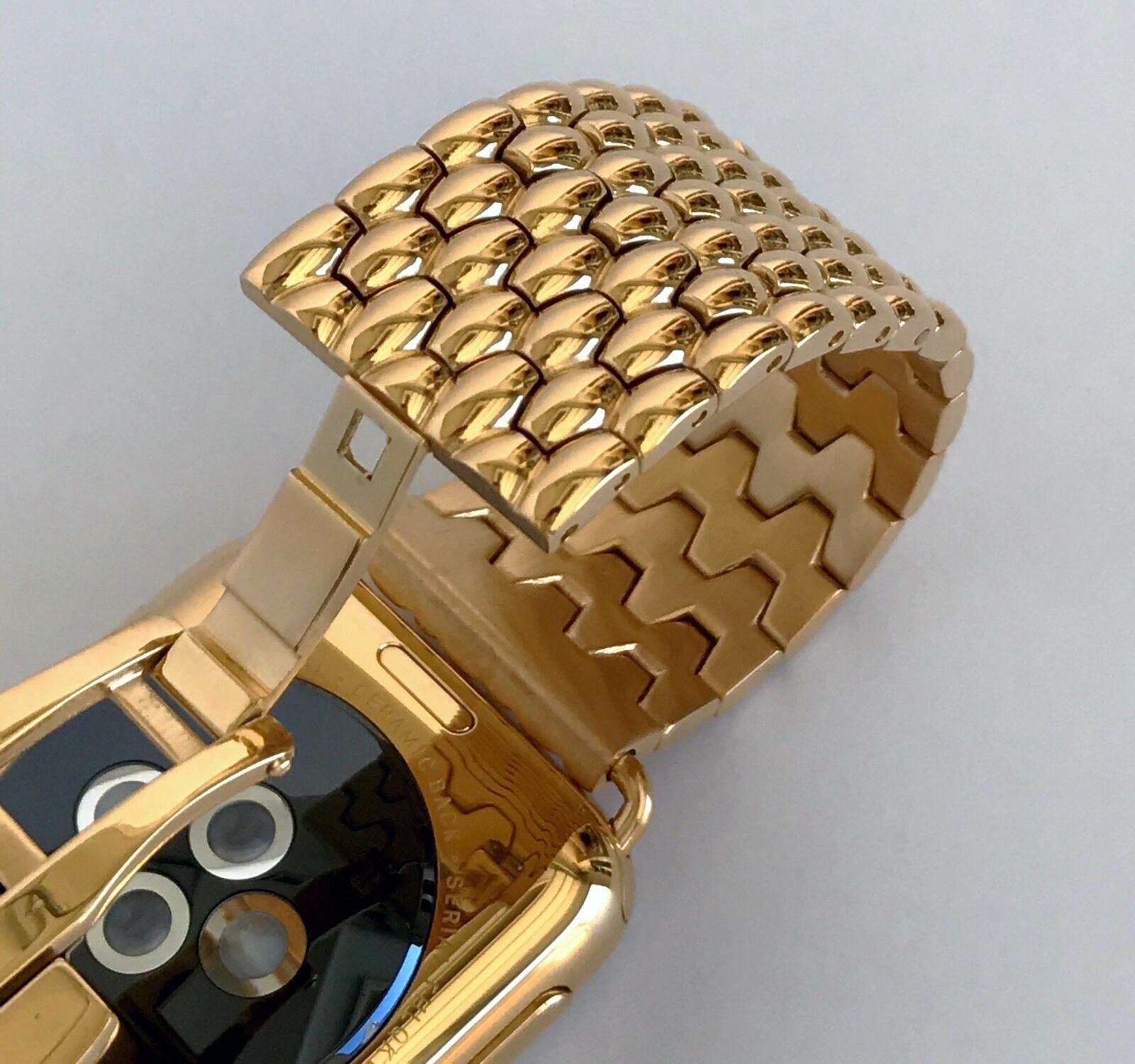 24K Gold Plated 42MM Apple Watch SERIES 3 24K Gold Links Butterfly Band