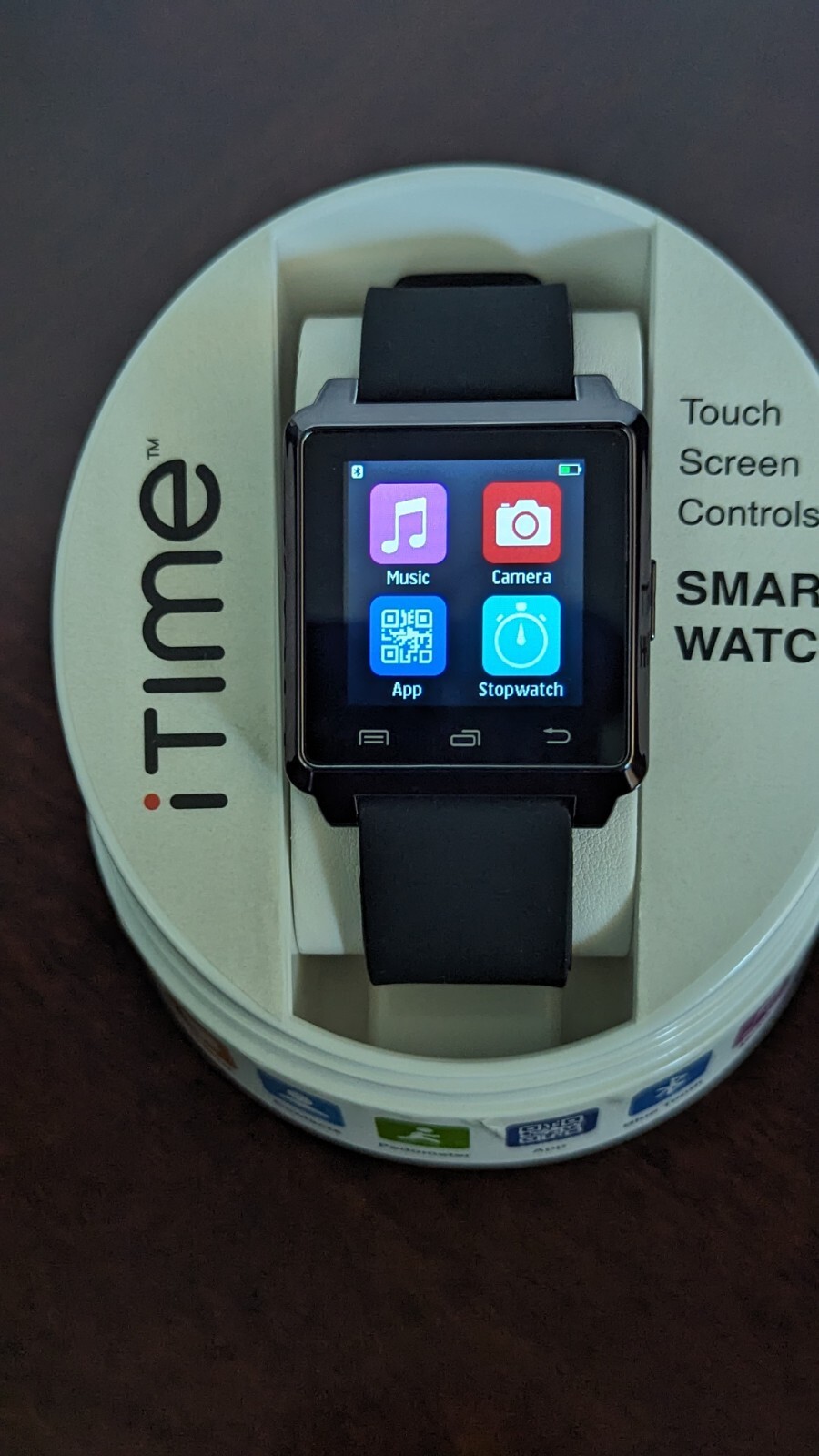 iTime Smart Watch Silicone Band Bronze Tone Case Touch Screen Android NIB