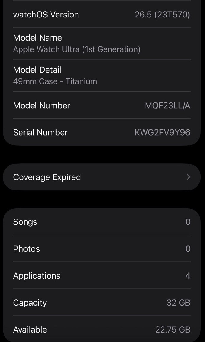 Apple Watch Ultra 49mm Natural Titanium GPS + Cellular MQF23LL/A Head Only